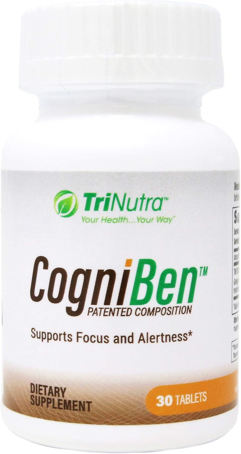 Tri Nutra Cogniben - Natural Cognitive Support Supplement with 30 Tablets
