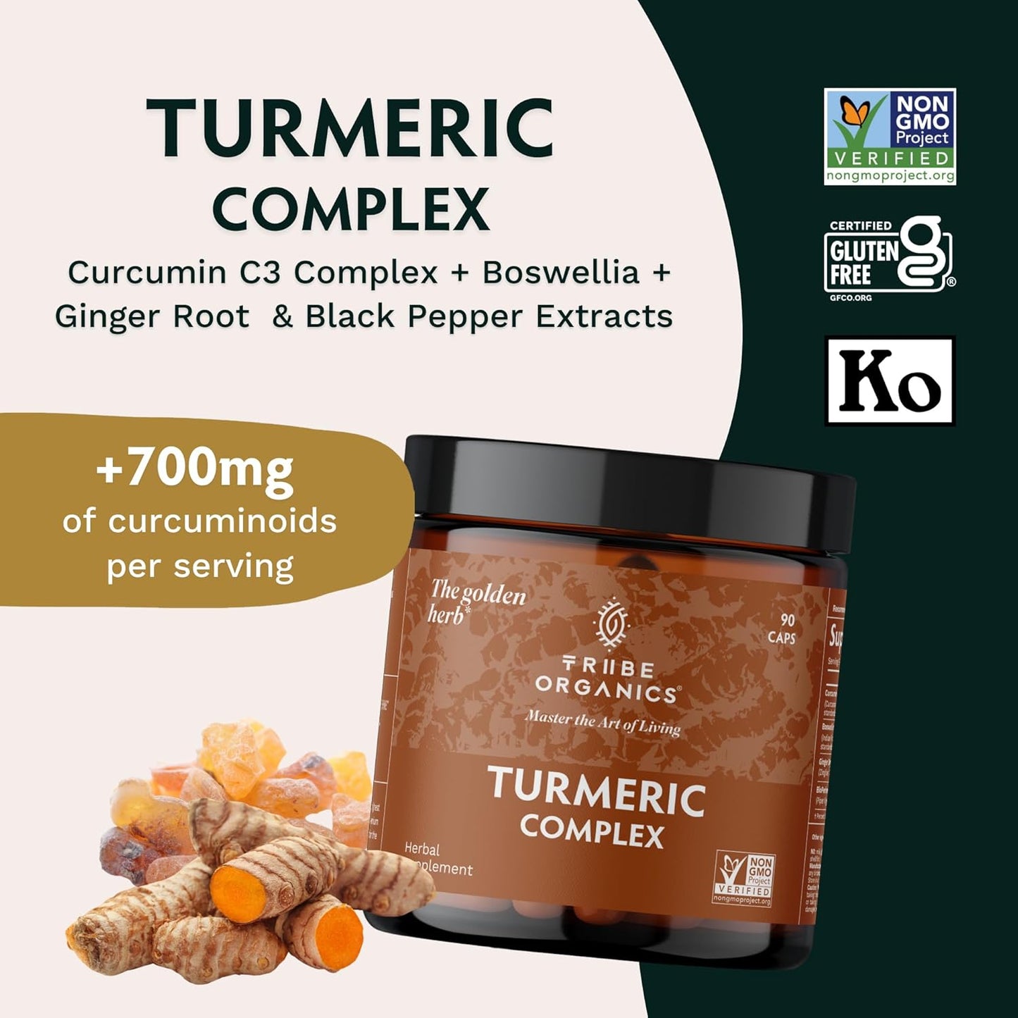 TRIBE ORGANICS Balance Bundle - 120ct KSM-66 Ashwagandha + 120ct Turmeric Curcumin C3 Complex