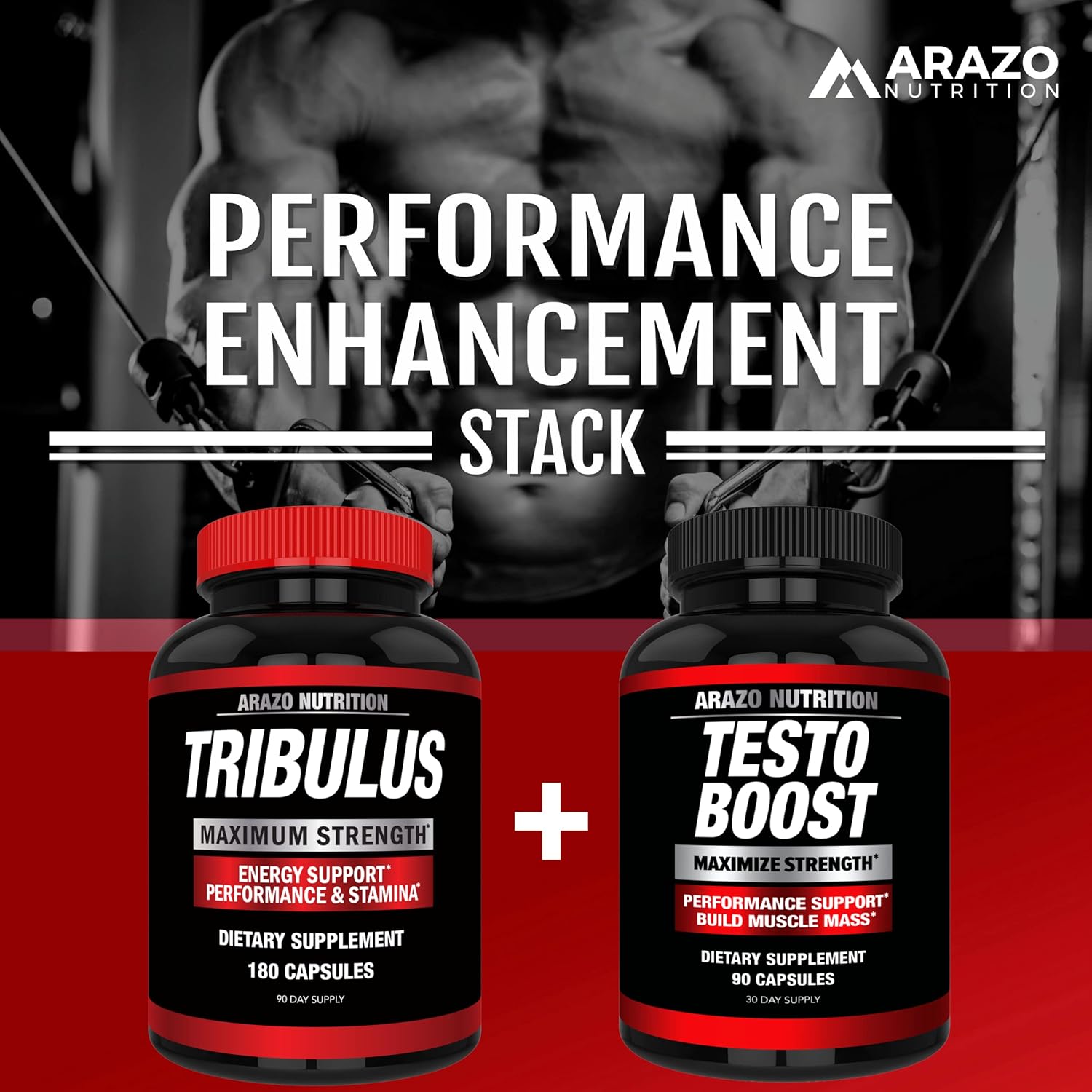 Tribulus Terrestris 1500mg Extract Powder Capsules - Natural Energy Booster and Estrogen Blocker by Arazo Nutrition