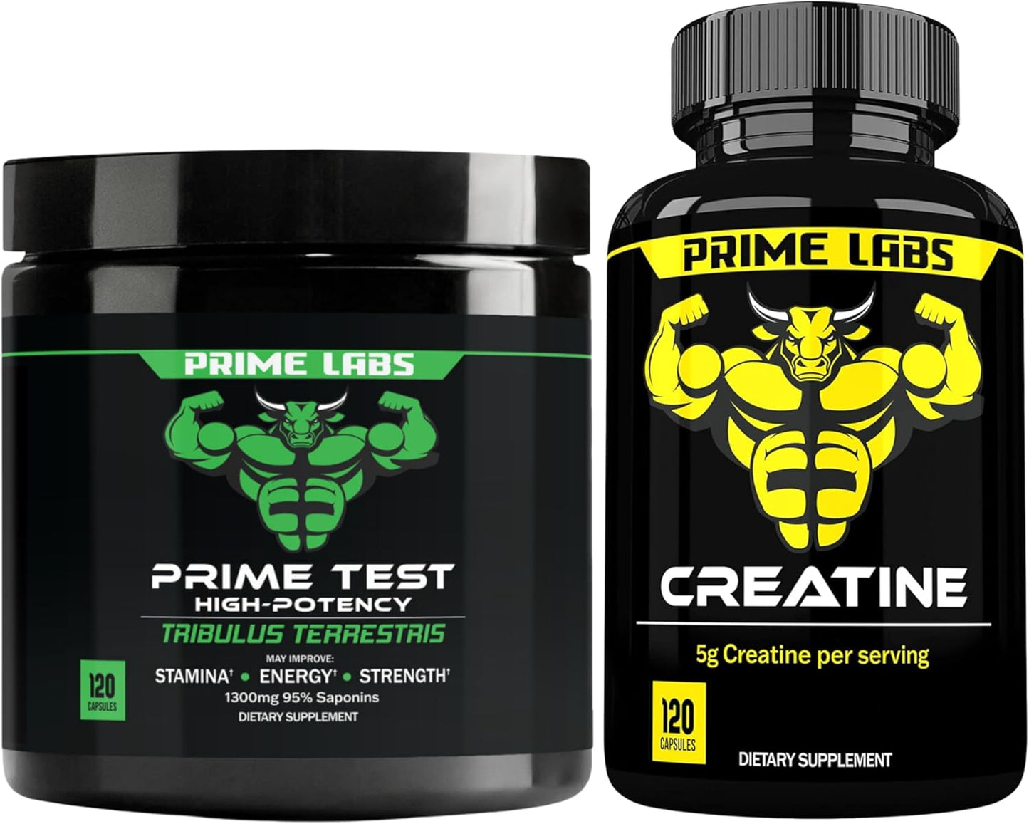Tribulus Terrestris and Creatine Capsules Combo (240 ct) from Prime Labs