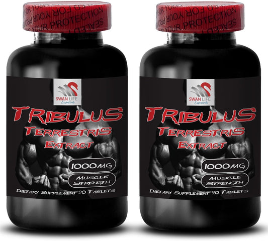 Tribulus Terrestris Extract for Enhanced Libido and Energy - Sex Drive Pills for Men and Women - 2 Bottles 180 Tablets
