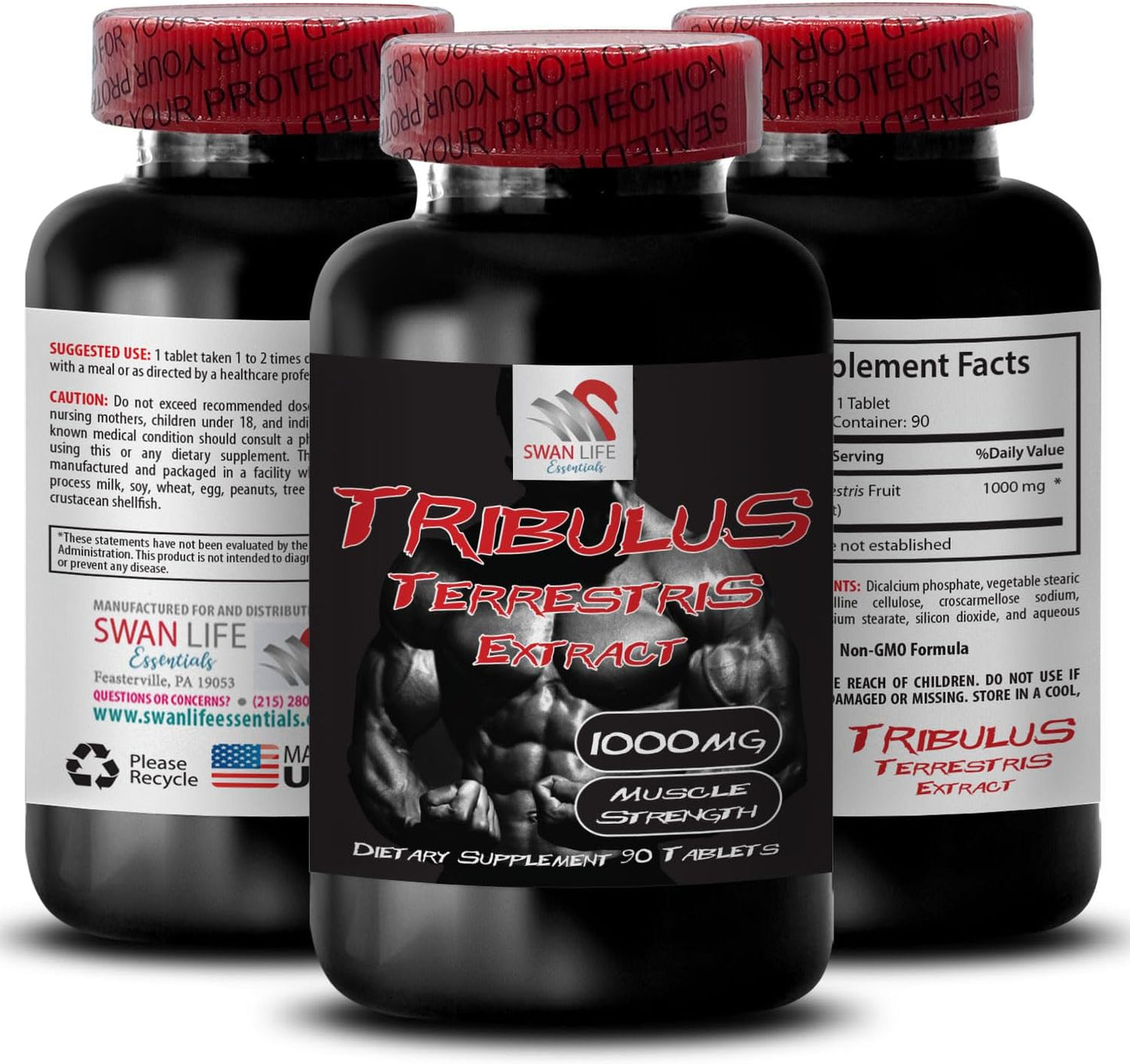 Tribulus Terrestris Extract for Enhanced Libido and Energy - Sex Drive Pills for Men and Women - 2 Bottles 180 Tablets