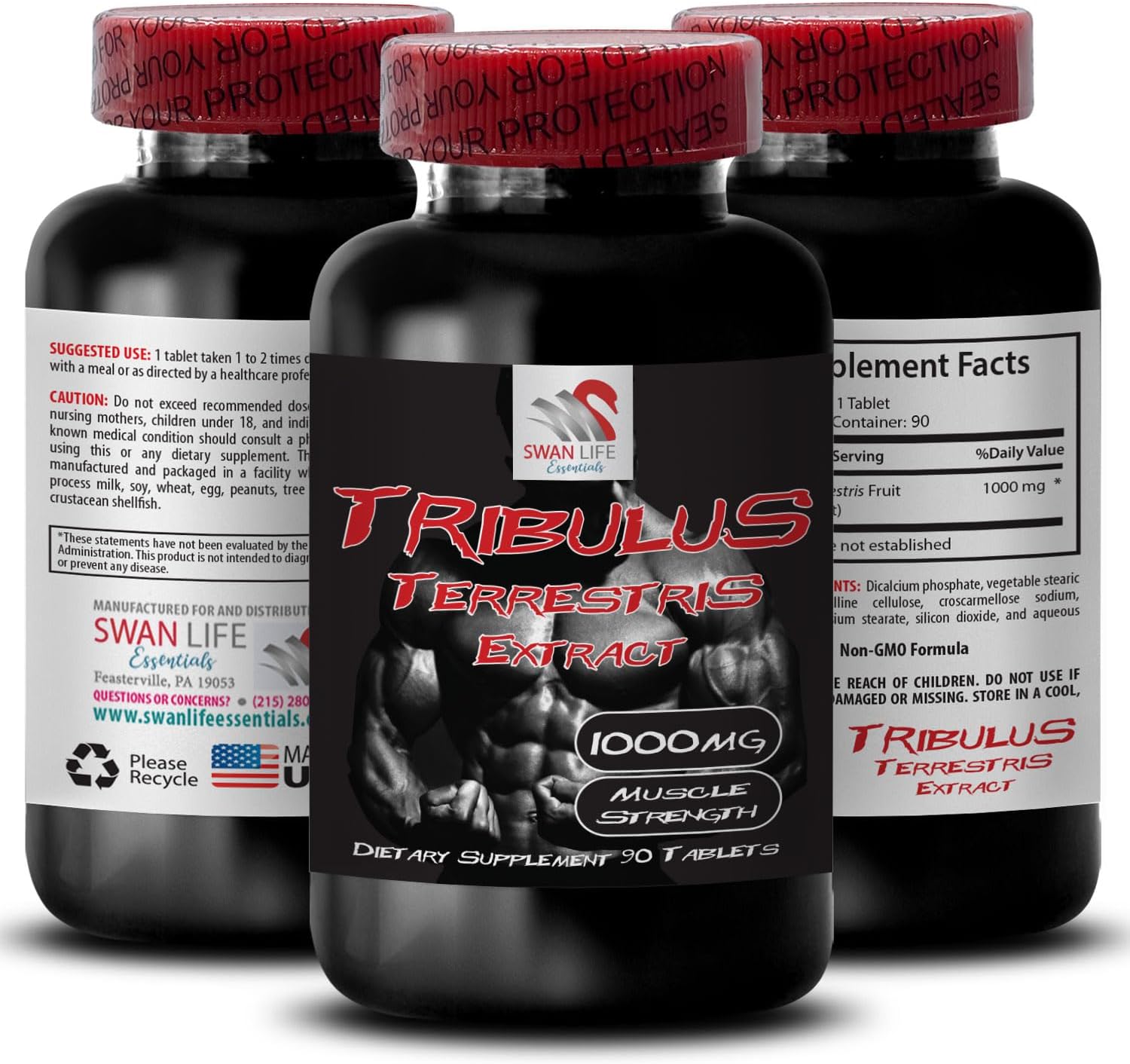 Tribulus Terrestris Extract for Enhanced Libido and Energy - Sex Drive Pills for Men and Women - 2 Bottles 180 Tablets