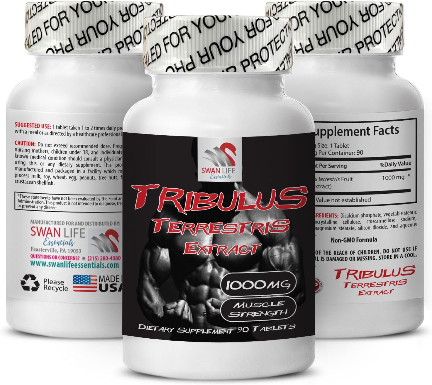 Tribulus Terrestris Extract for Enhanced Libido and Energy - Sex Drive Pills for Men and Women - 2 Bottles 180 Tablets