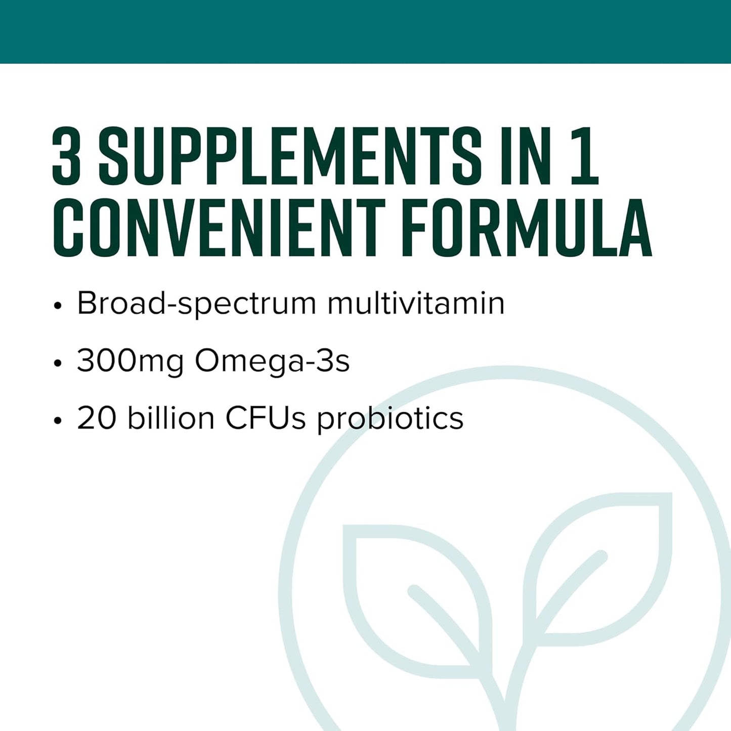 Trilogy Probiotic Multivitamin: Omega-3, Vitamins A, B12, C, D3, E, Selenium, Magnesium, Zinc - 30 Servings