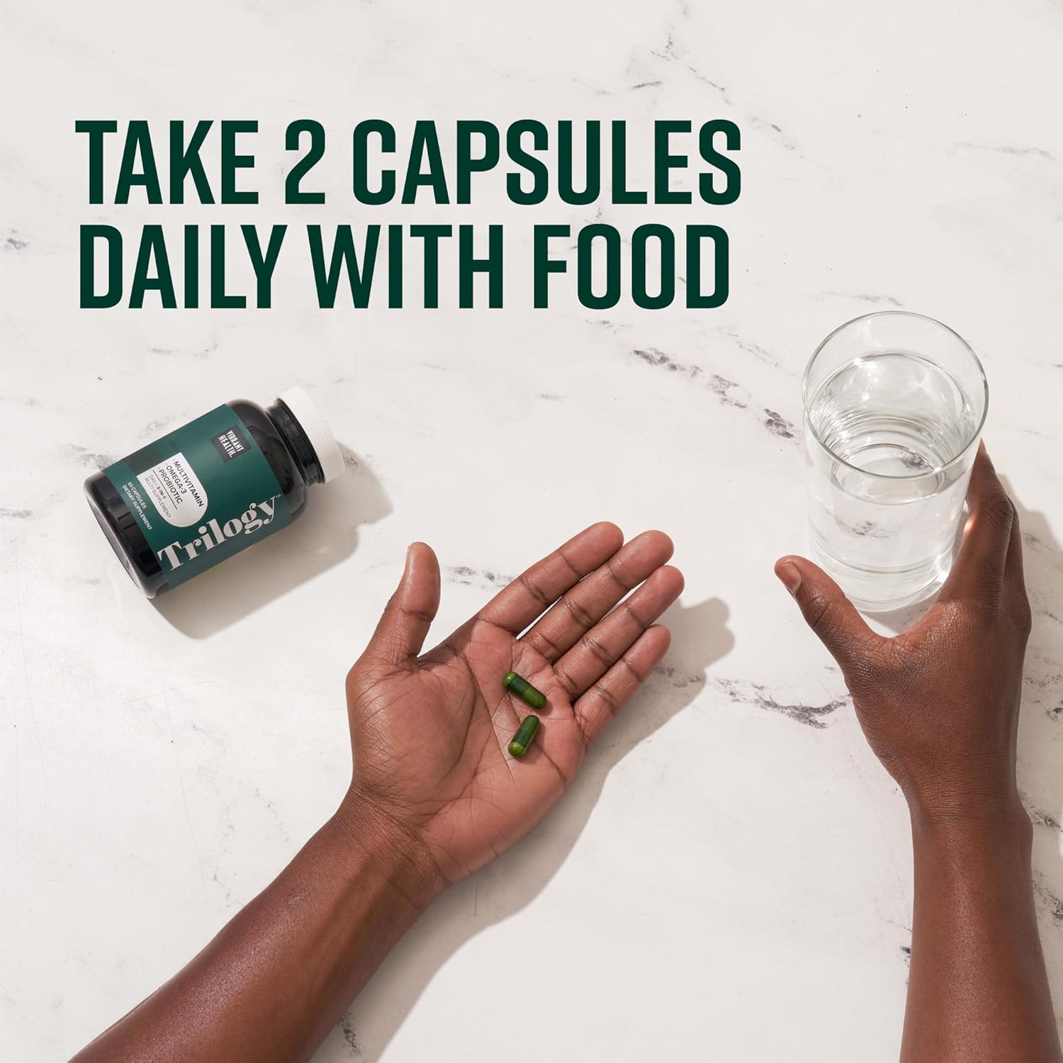 Trilogy Probiotic Multivitamin: Omega-3, Vitamins A, B12, C, D3, E, Selenium, Magnesium, Zinc - 30 Servings