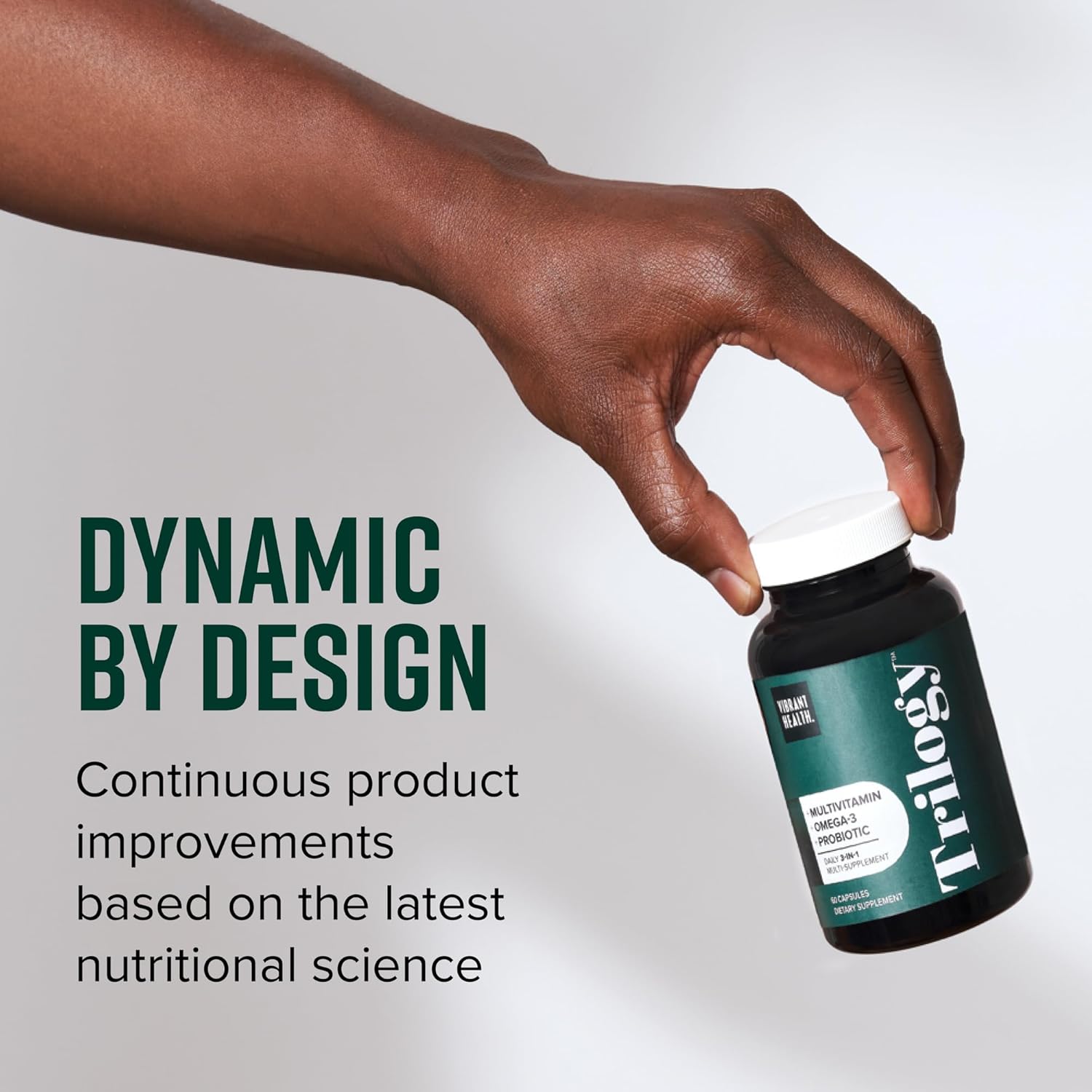 Trilogy Probiotic Multivitamin: Omega-3, Vitamins A, B12, C, D3, E, Selenium, Magnesium, Zinc - 30 Servings