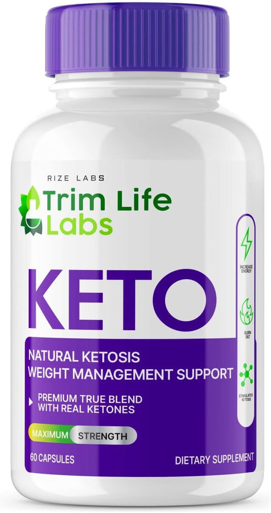 Trim Life Labs Keto Capsules - Maximum Strength Weight Loss Pills with Keto+ACV Formula (60 Capsules)