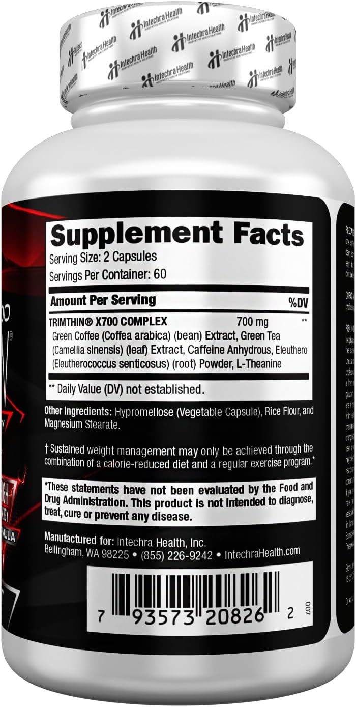 TrimThin® X700 Thermogenic Diet Pills - Maximum Energy Boost - Made in USA - 120 Capsules