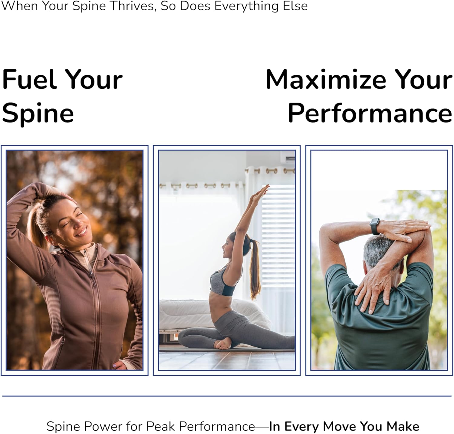 TriNeuro Complete Spine Supplement with Chondroitin & Glucosamine - Promotes Joint Repair, Reduces Pain, Boosts Immunity - 60ct Bottle