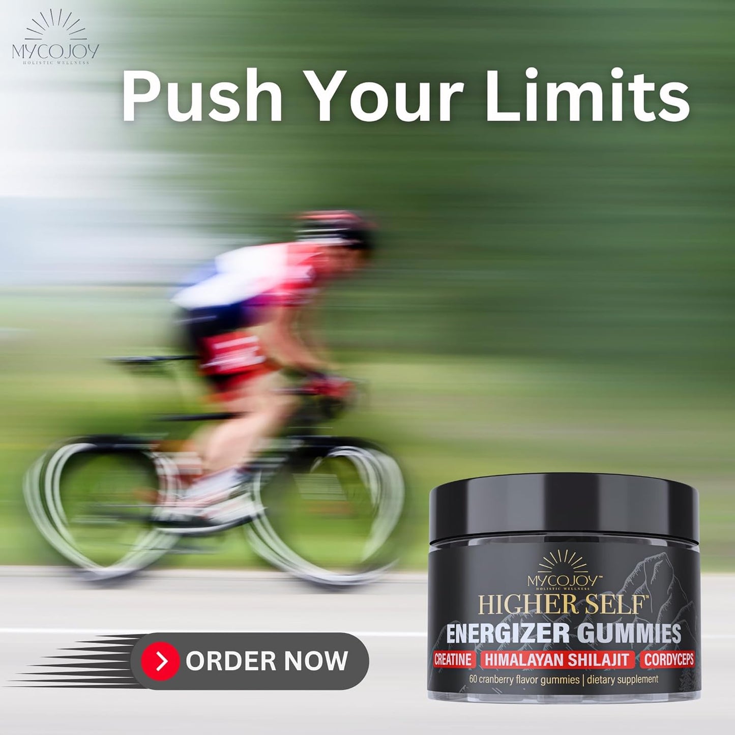 Triple-Action ATP Booster Gummies with Shilajit, Cordyceps, and Creatine for Enhanced Energy and Performance - 60 Sugar-Free Cranberry Flavor Gummies