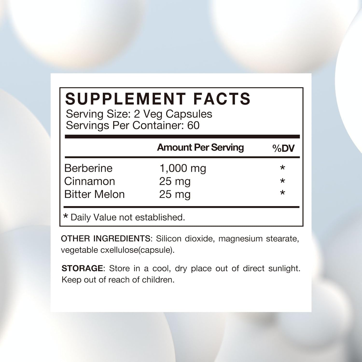 Triple Action Berberine Supplement 1000mg with Ceylon Cinnamon & Bitter Melon - Immune, Cardiovascular, GI Support - 120 Capsules