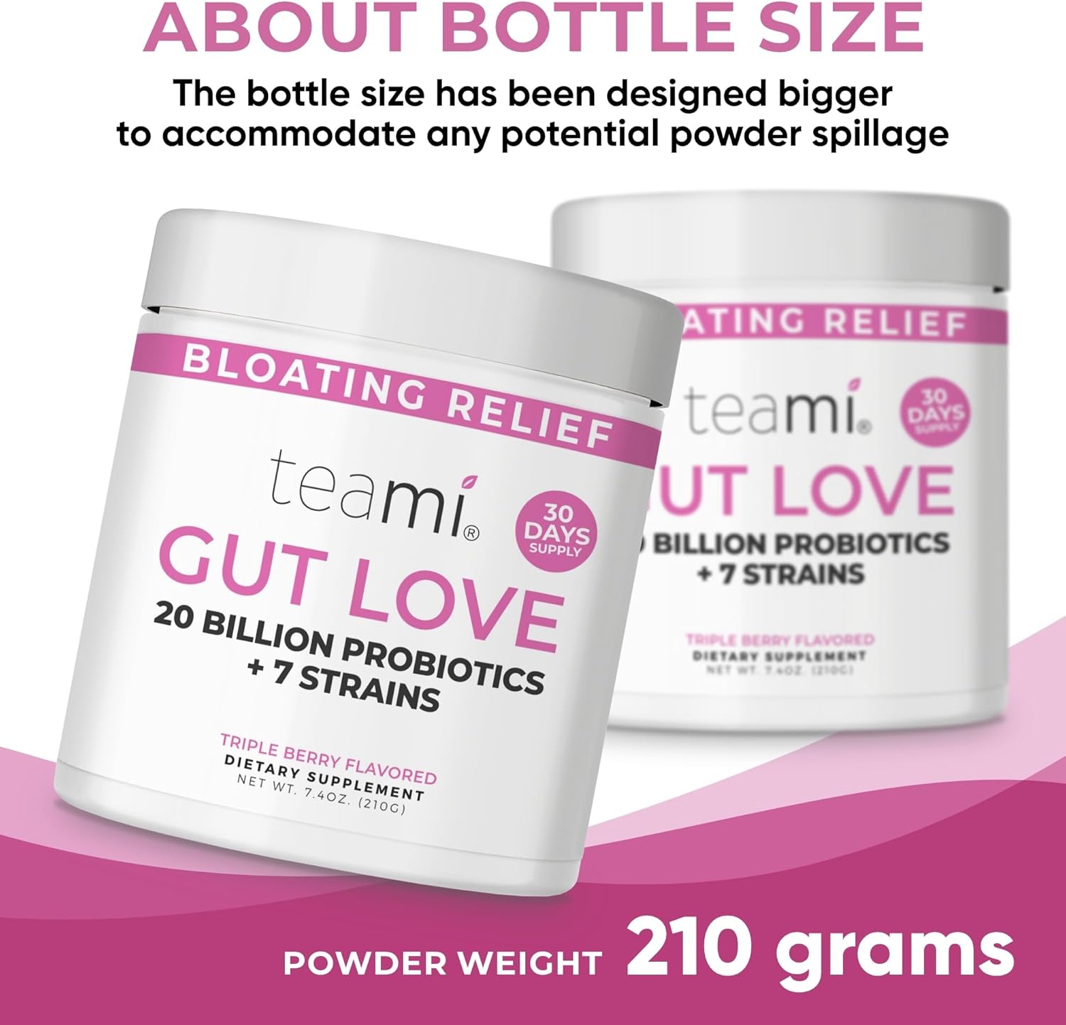 Triple Berry Gut Love Prebiotic & Probiotic Powder for Women - 20 Billion Probiotics & 7 Strains - Promotes Digestion, Bloating Relief, & Gut Health - 30 Servings