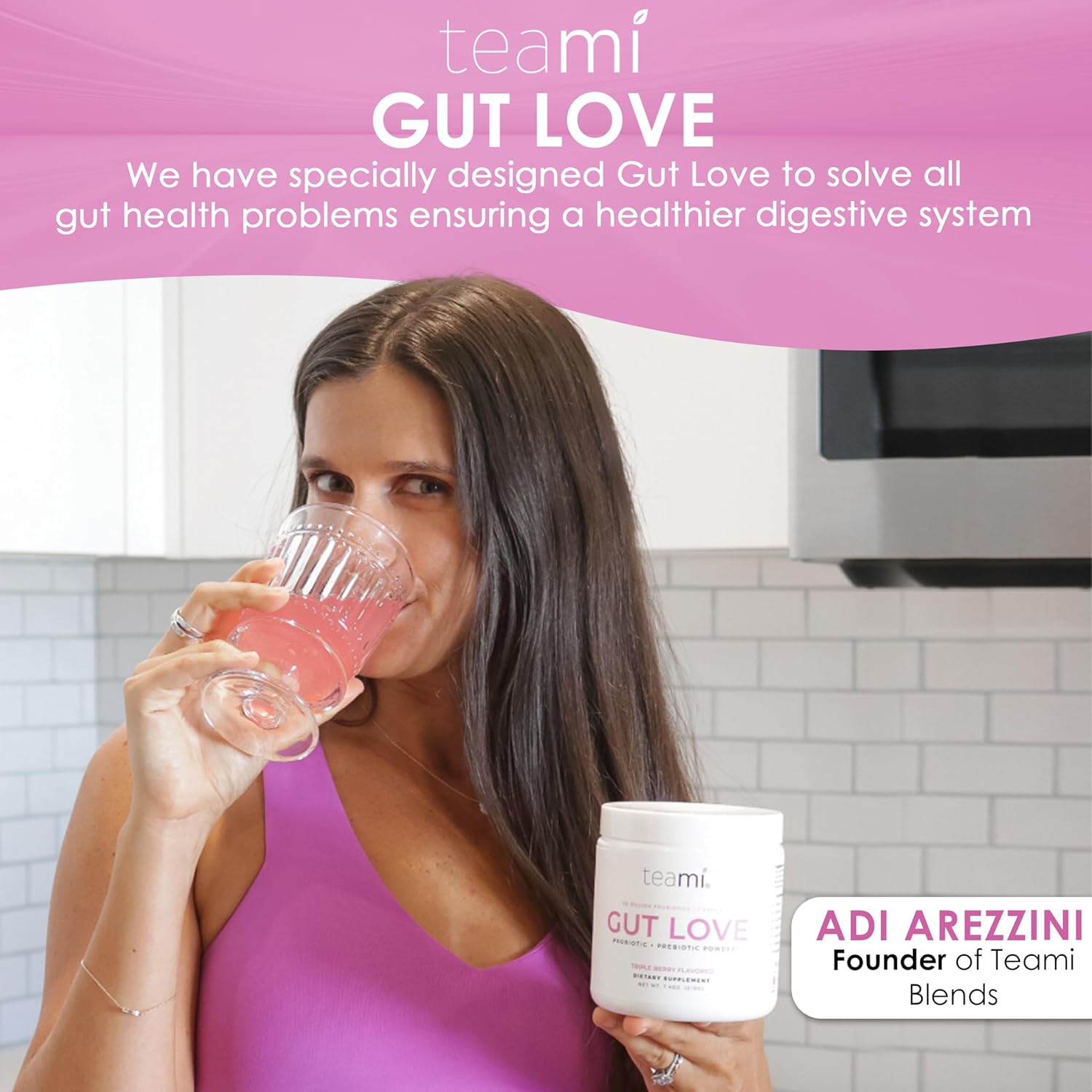 Triple Berry Gut Love Prebiotic & Probiotic Powder for Women - 20 Billion Probiotics & 7 Strains - Promotes Digestion, Bloating Relief, & Gut Health - 30 Servings