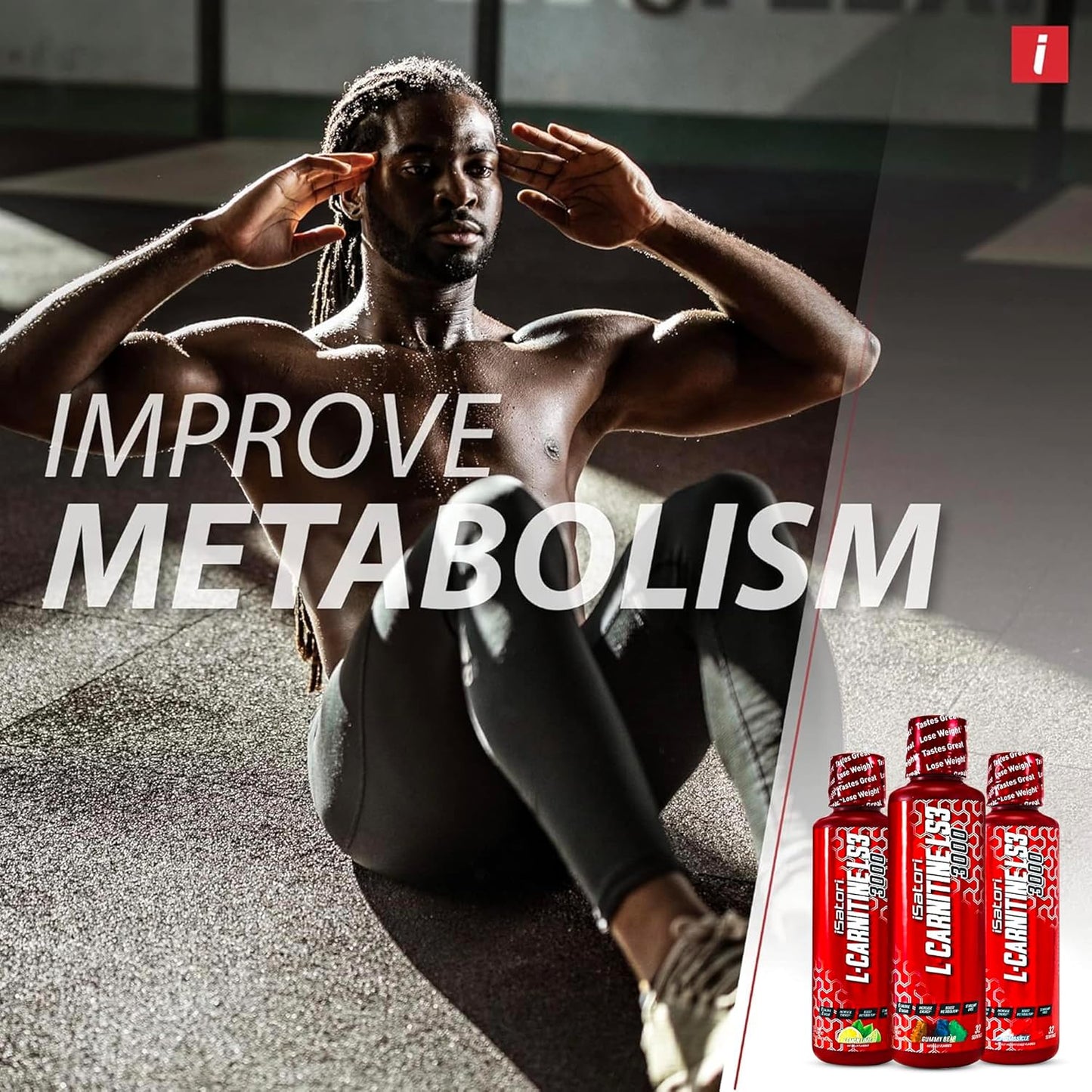 Triple-Blend Liquid L-Carnitine Supplement for Stimulant-Free Energy - Gummy Bear Flavor - Keto-Friendly - 32 Servings