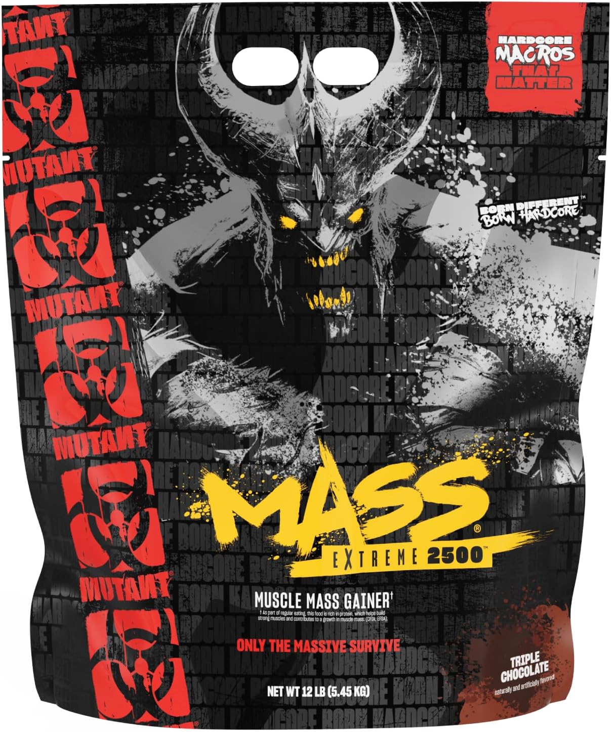 Triple Chocolate Mutant Mass Extreme Gainer: Whey Protein Powder for Muscle Size and Strength - 12 lbs of Clean High-Density Calories