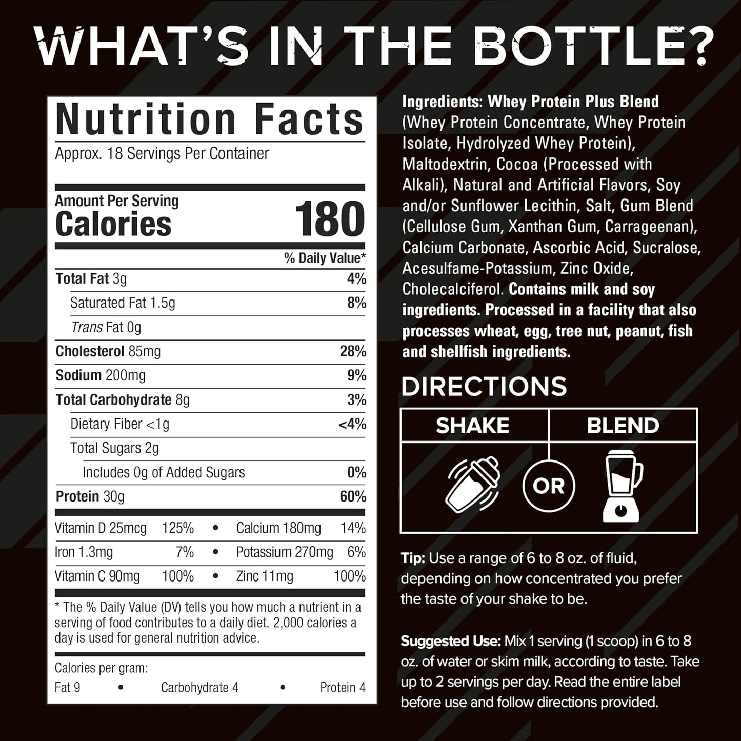 Triple Chocolate Six Star Whey Protein Powder Plus - Muscle Building Formula with Whey Isolate, BCAAs, 30g Protein - Post-Workout Recovery Supplement for Immune Support - 1.8 lbs