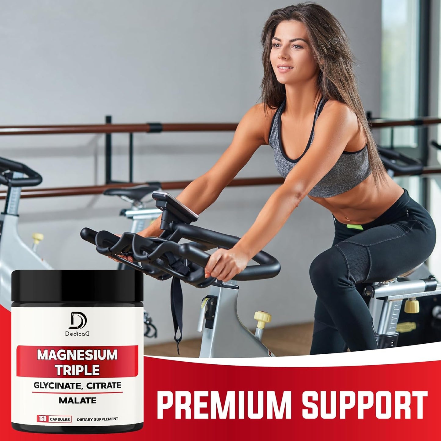 Triple Magnesium Complex 500mg - 150 Capsules - Magnesium Glycinate, Citrate & Malate - Bone, Muscle & Immune Support - Elemental Magnesium Supplement