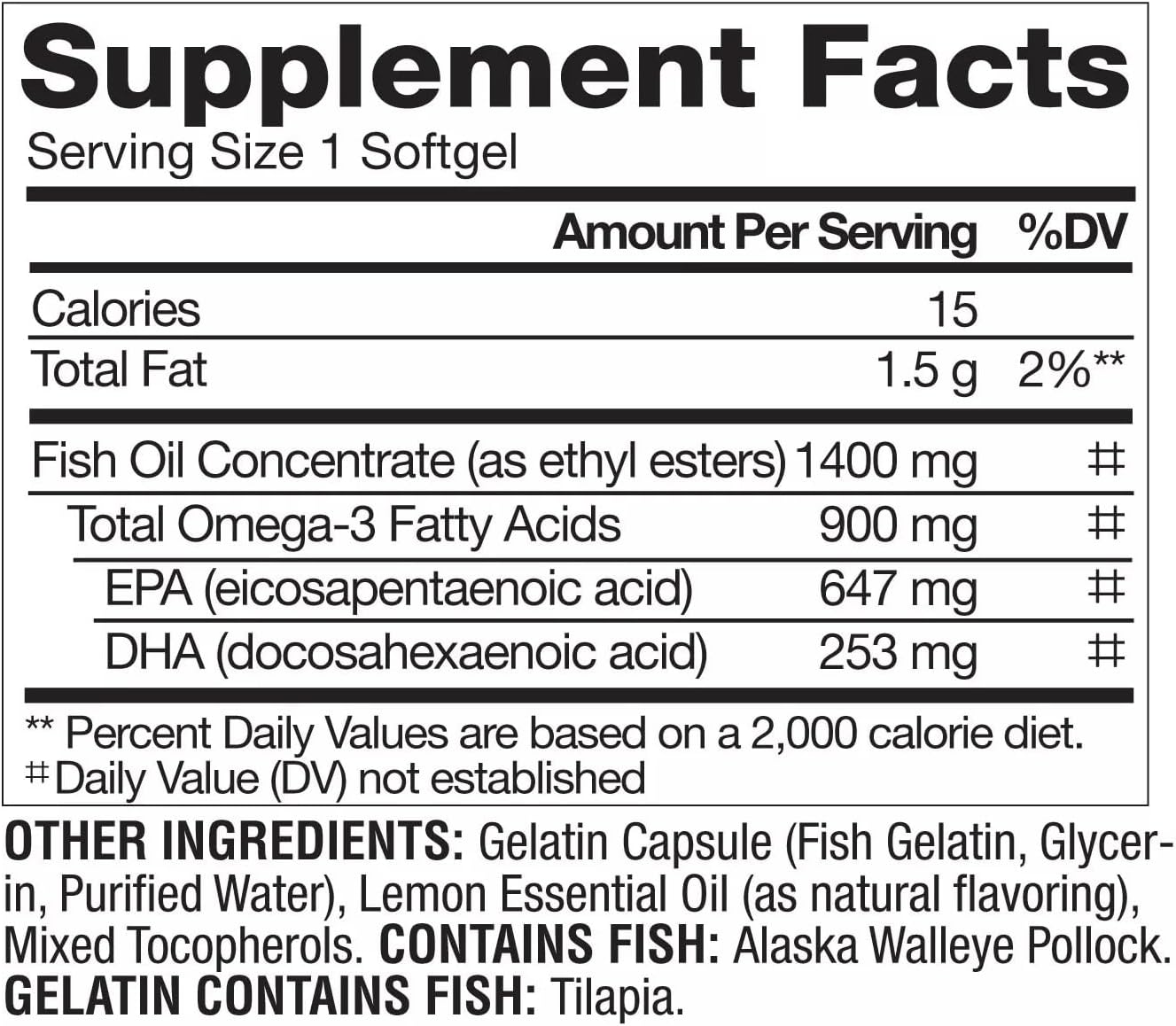 Triple Strength Fish Oil Softgels - 900mg (150 Count) by Member's Mark