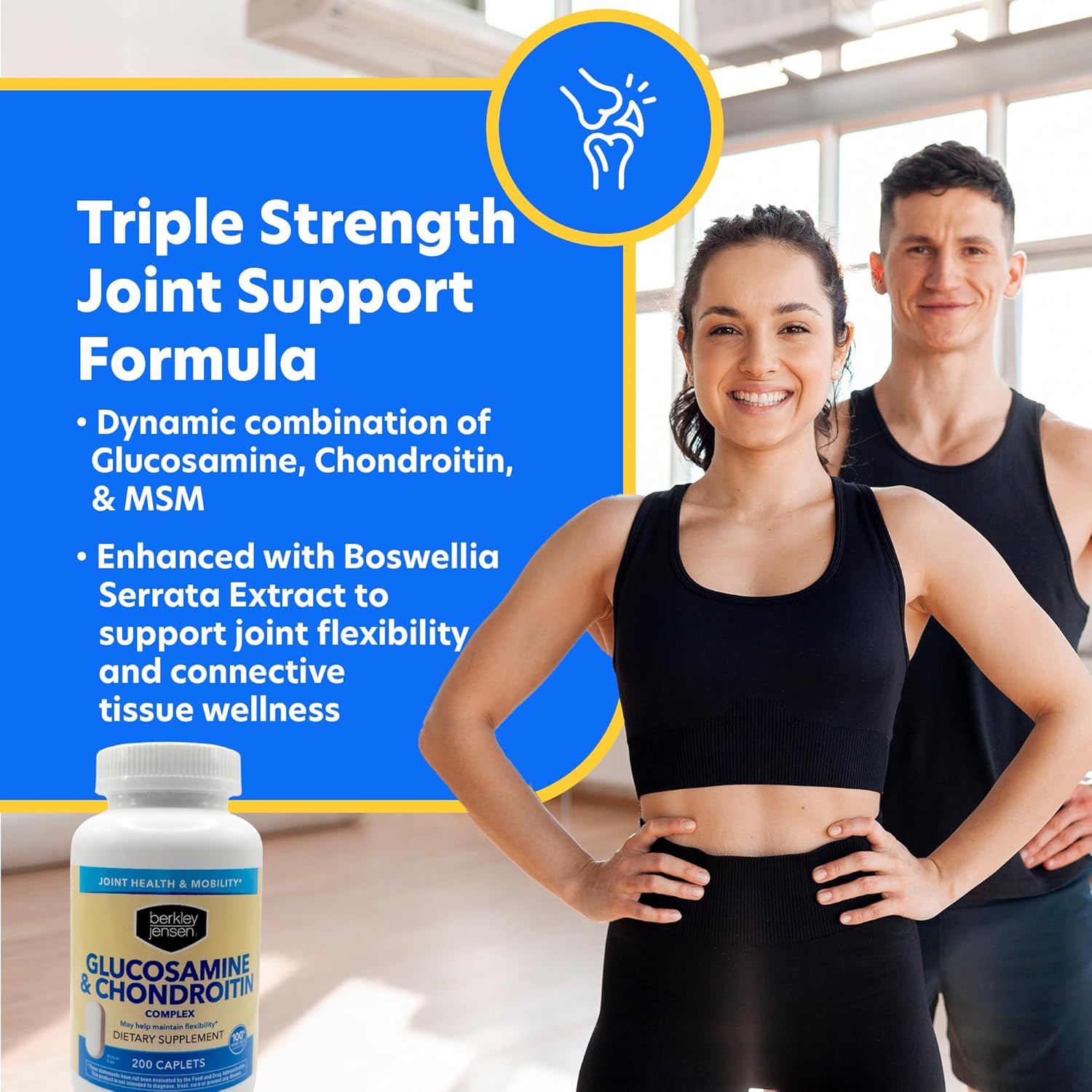 Triple Strength Glucosamine Chondroitin MSM Boswellia Complex - Joint Support Supplement - 200 Caplets
