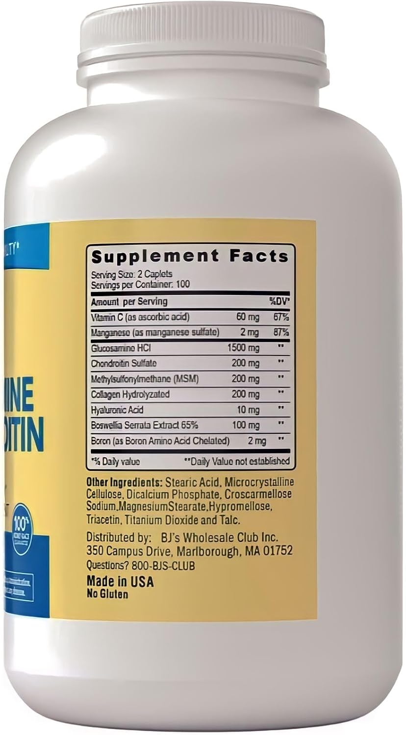 Triple Strength Glucosamine Chondroitin MSM Boswellia Complex - Joint Support Supplement - 200 Caplets