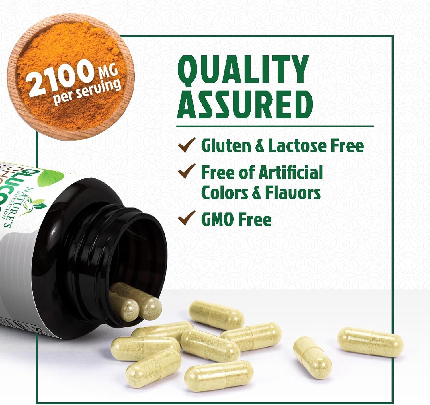 Triple Strength Glucosamine Chondroitin MSM Complex with Turmeric & Boswellia for Joint Support - 60 Capsules