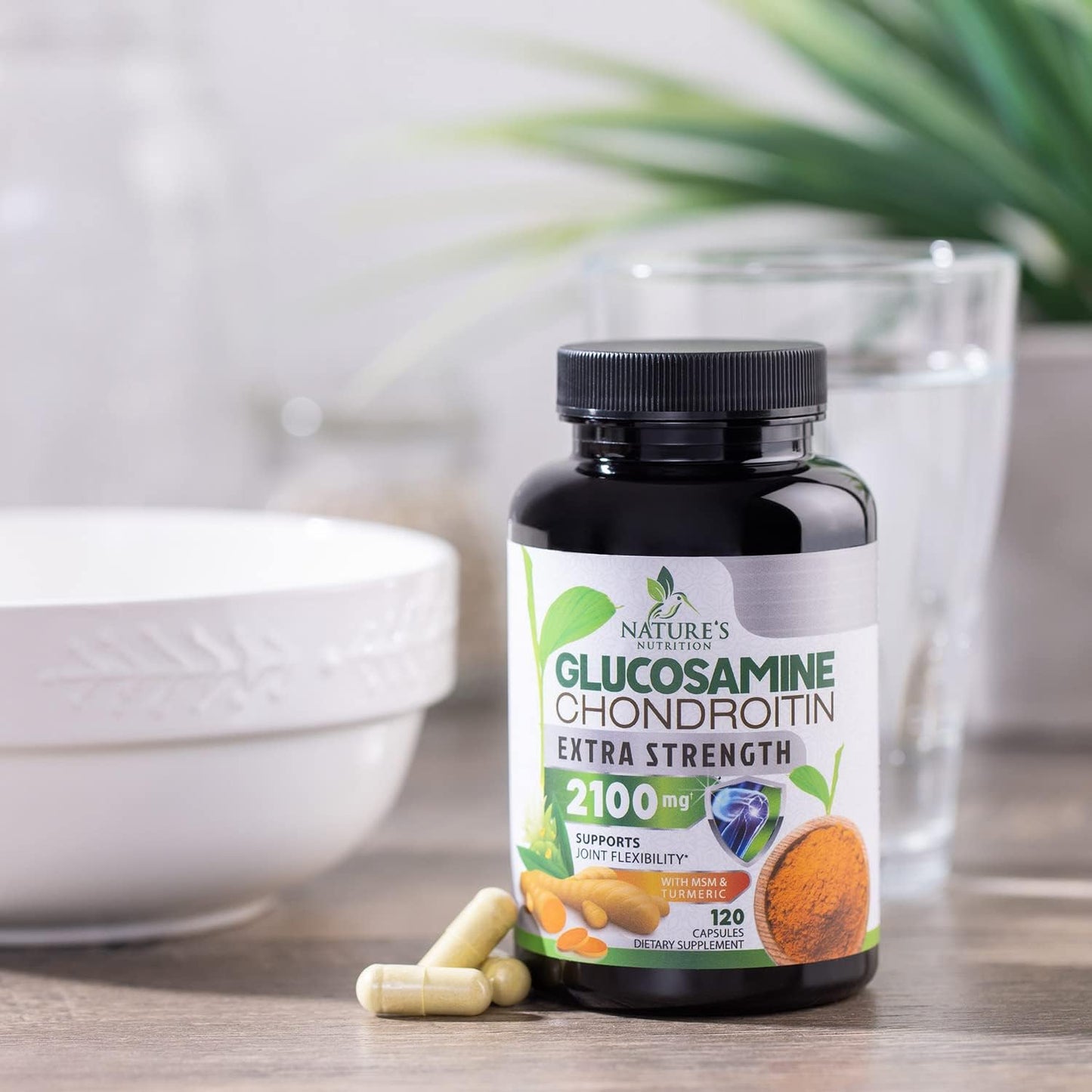 Triple Strength Glucosamine Chondroitin MSM Complex with Turmeric & Boswellia - Joint Support Supplement for Mobility & Health - 120 Capsules