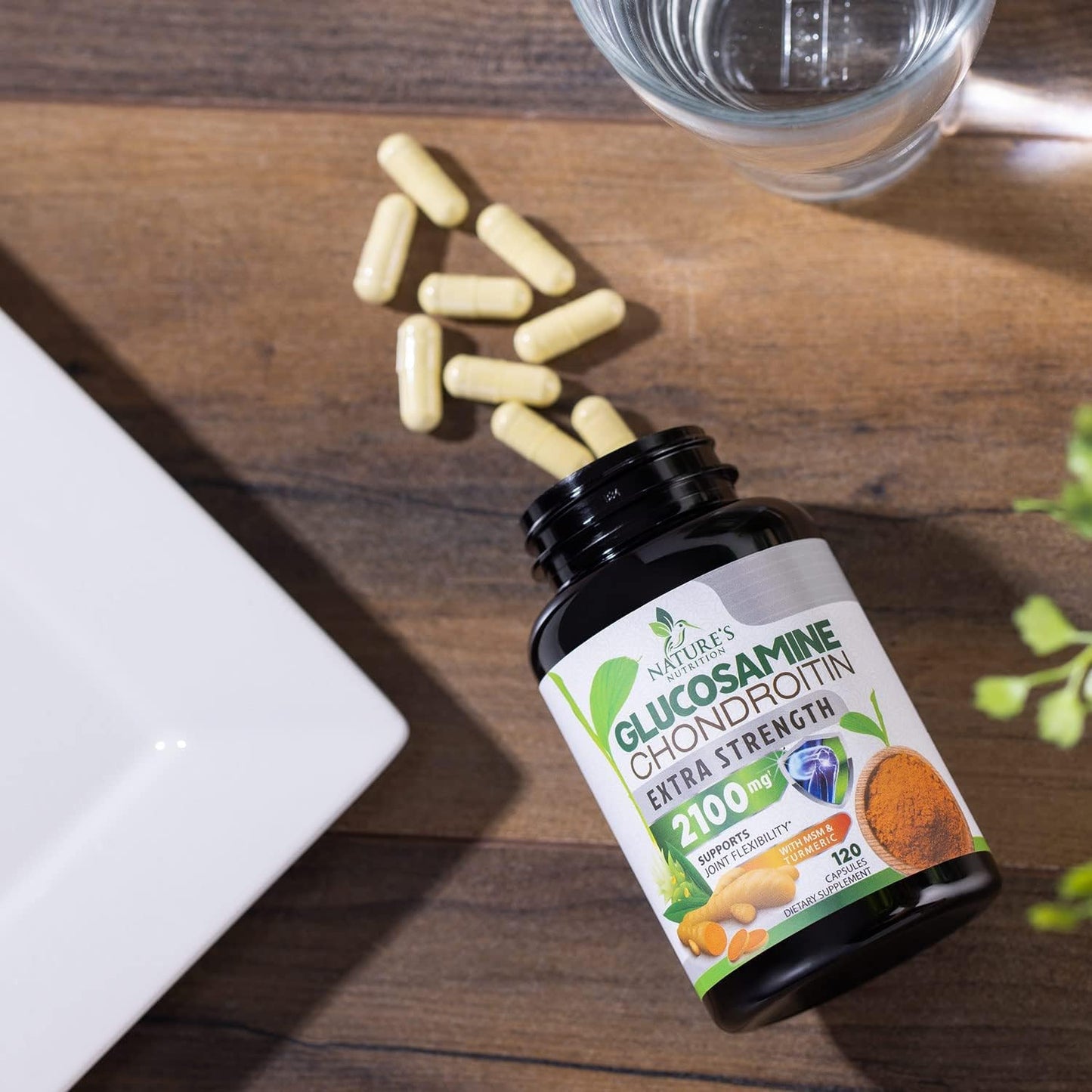 Triple Strength Glucosamine Chondroitin MSM Complex with Turmeric & Boswellia - Joint Support Supplement for Mobility & Health - 120 Capsules