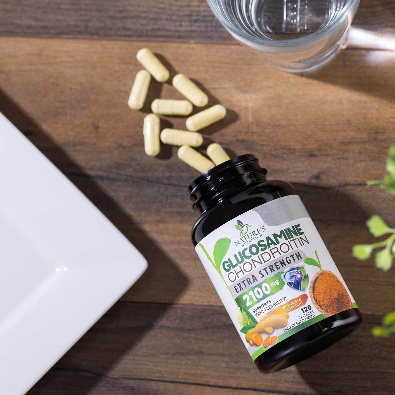 Triple Strength Glucosamine Chondroitin MSM Complex with Turmeric & Boswellia - Joint Support Supplement for Mobility & Health - 120 Capsules