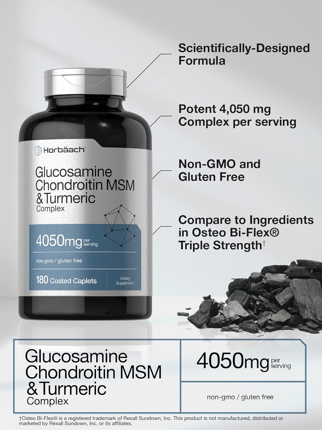 Triple Strength Glucosamine Chondroitin with Turmeric & MSM Caplets - 180 Count