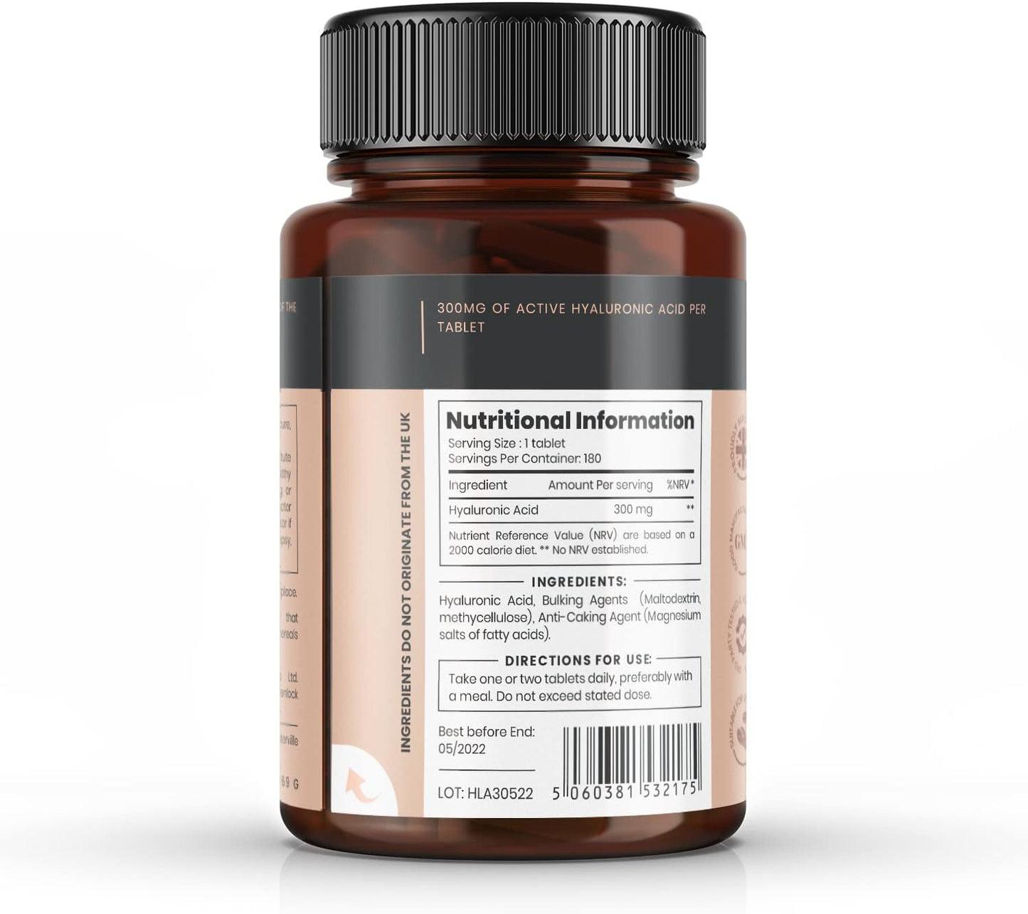 Triple Strength Hyaluronic Acid 300mg x 1080 Tablets - 3 Years Supply, 300% Stronger Formula