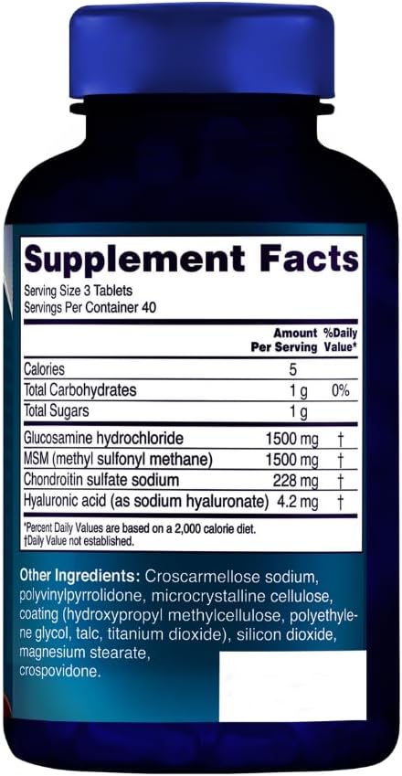 Triple Strength Joint Health Supplement with Glucosamine, Chondroitin, and MSM - 120 Tablets
