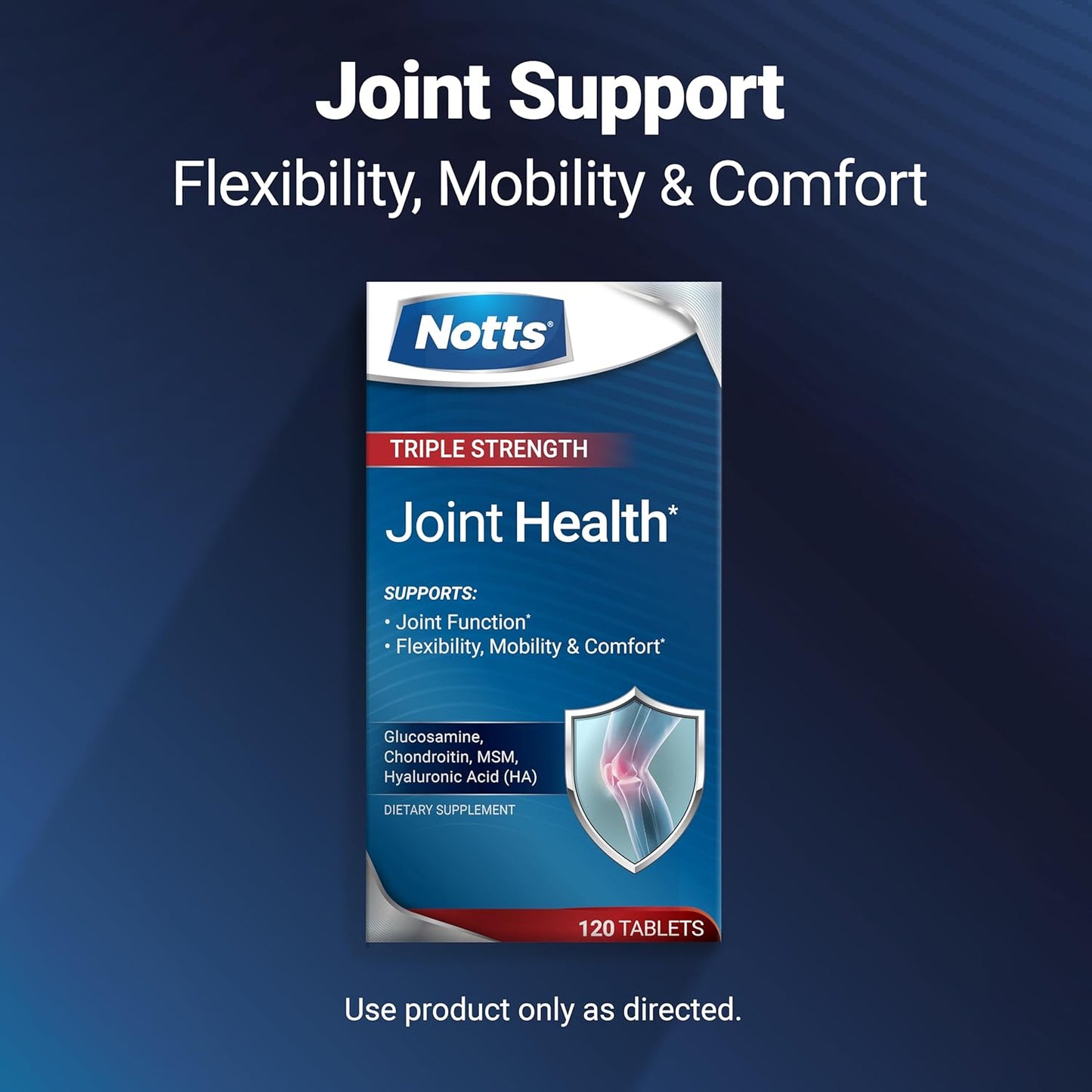 Triple Strength Joint Health Supplement with Glucosamine, Chondroitin, and MSM - 120 Tablets
