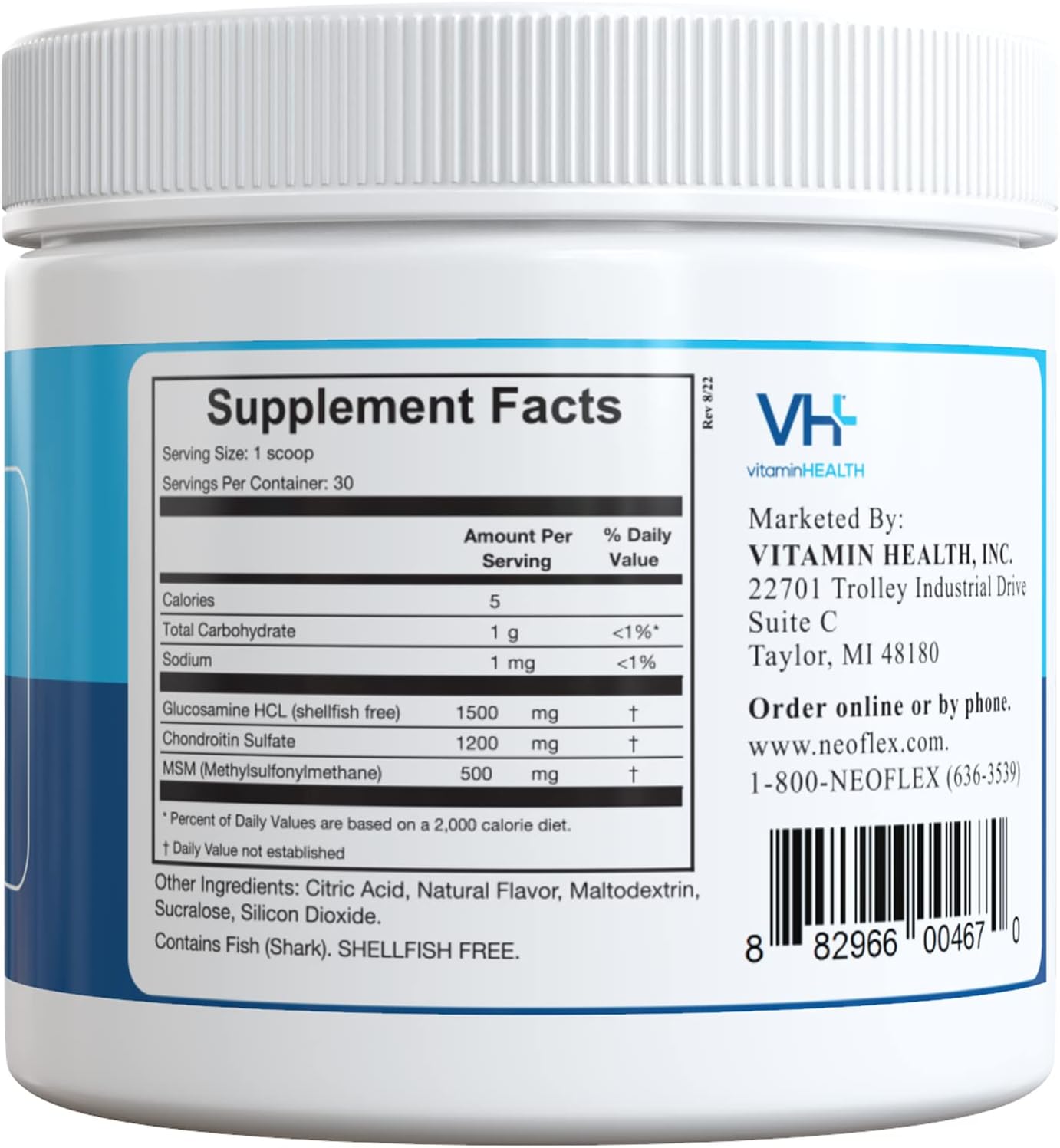 Triple Strength Neoflex Bone & Joint Health Powder Supplement with MSM, Glucosamine, & Chondroitin - 30 Scoops