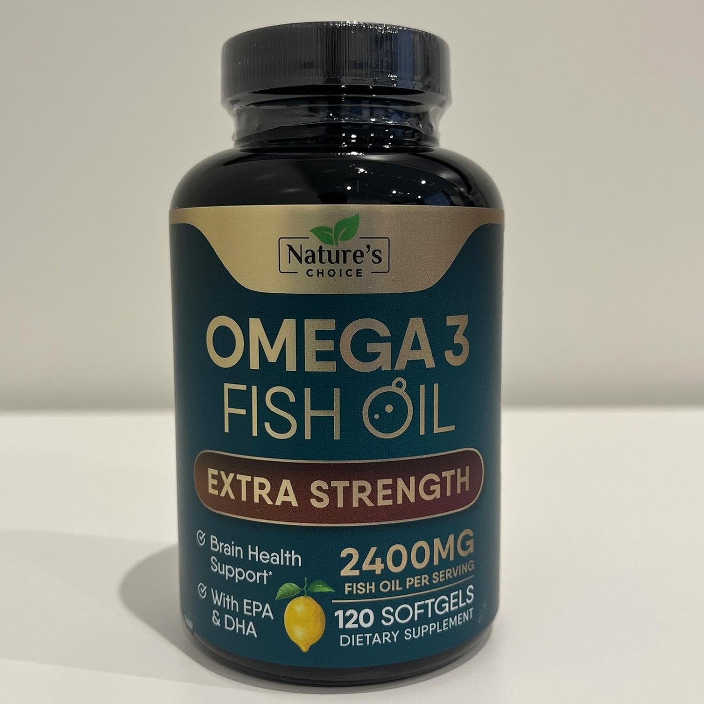 Triple Strength Omega 3 Fish Oil 2400 mg Supplement for Brain & Heart Health - EPA & DHA Fatty Acids - 120 Softgels