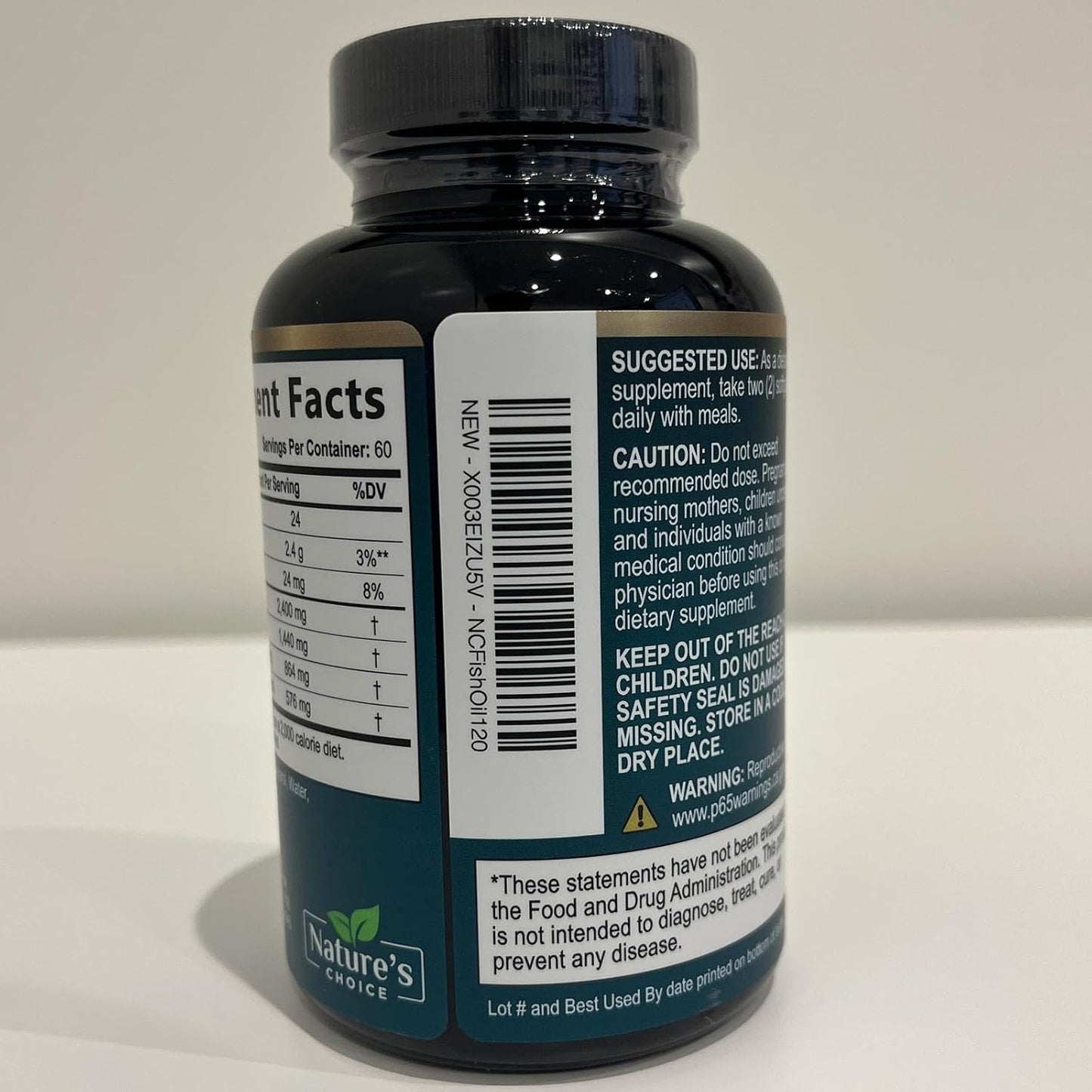 Triple Strength Omega 3 Fish Oil 2400 mg Supplement for Brain & Heart Health - EPA & DHA Fatty Acids - 120 Softgels