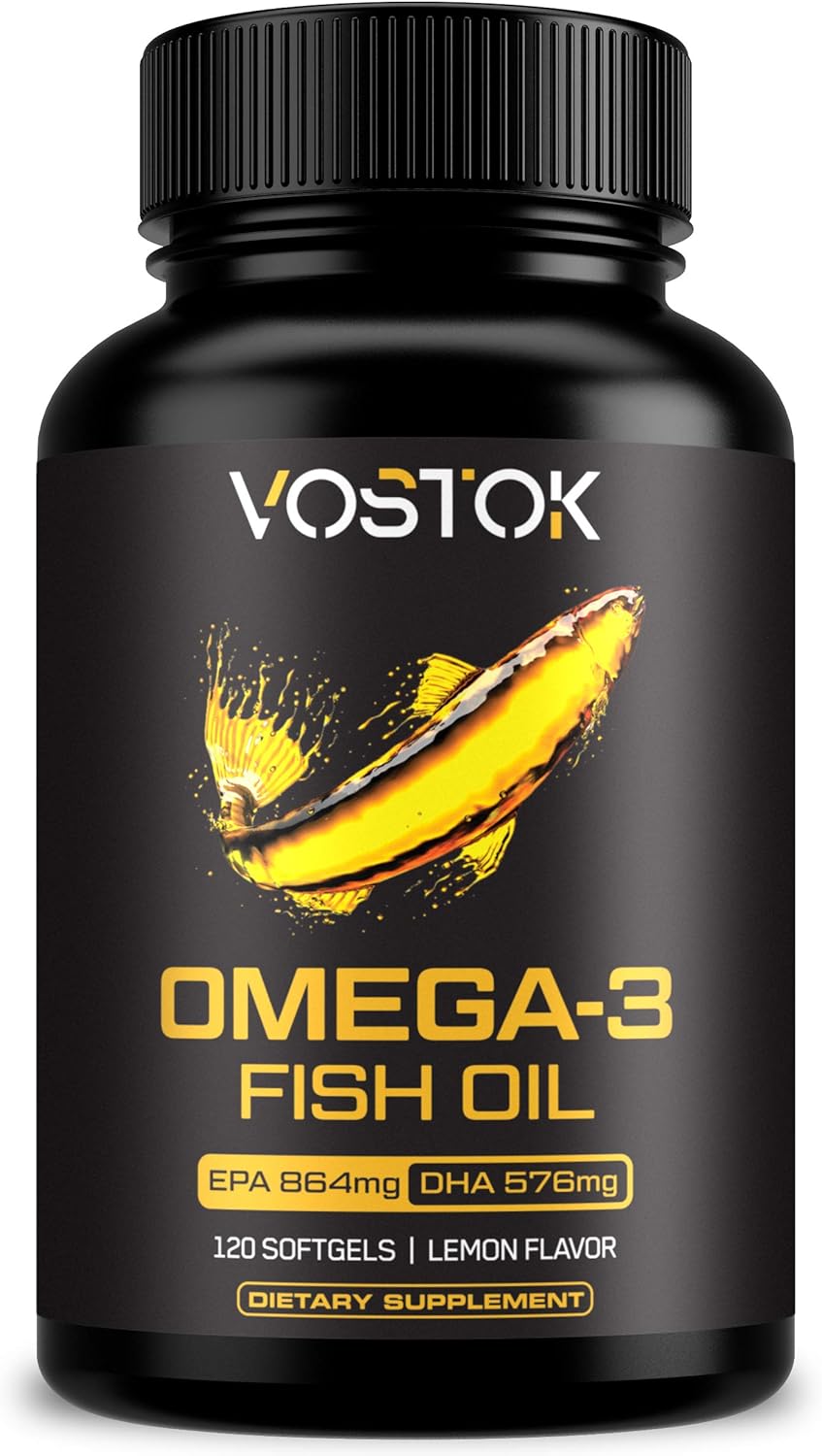 Triple Strength Omega 3 Fish Oil from Wild Caught Fish - High EPA and DHA - Non-GMO, Soy and Gluten Free - Supports Heart, Brain, Joints, and Skin - 120 Softgel Capsules
