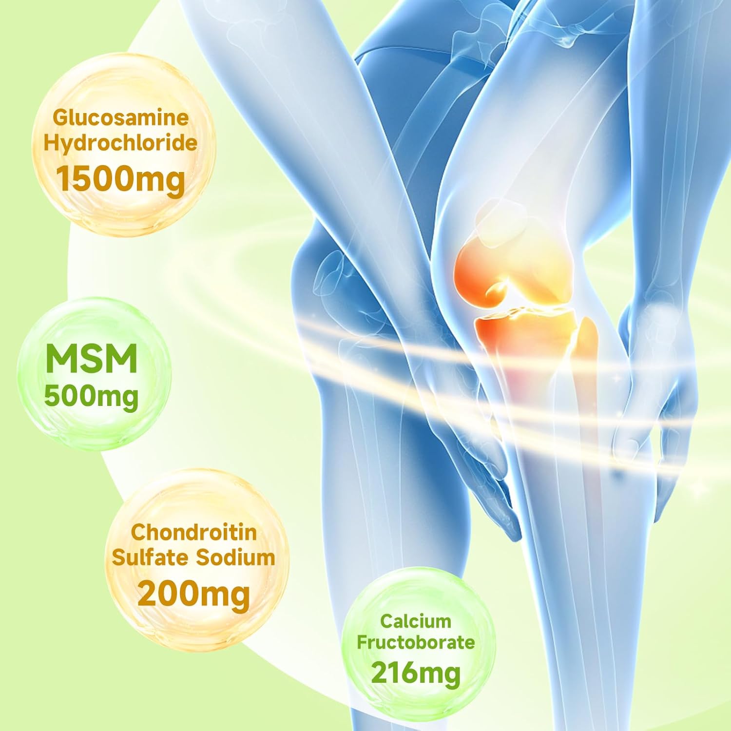 Triple Strength Organic Glucosamine Chondroitin Gummies with MSM - Vegan Joint Support Supplement - Mixed Fruit Flavor - 120 Gummies