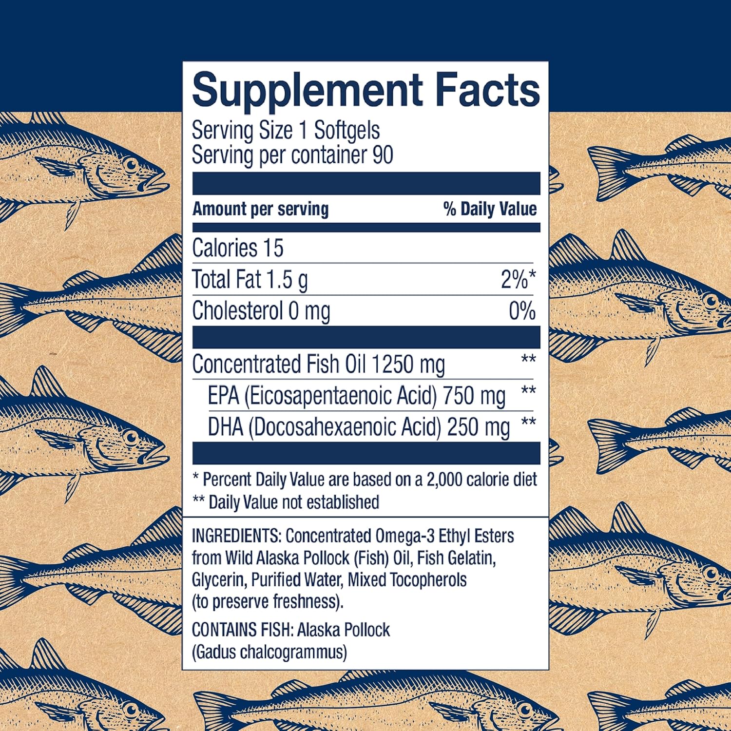 Triple Strength Wild Alaskan Fish Oil Softgels - Peak EPA and DHA - 1000mg Omega-3s - 90 Servings