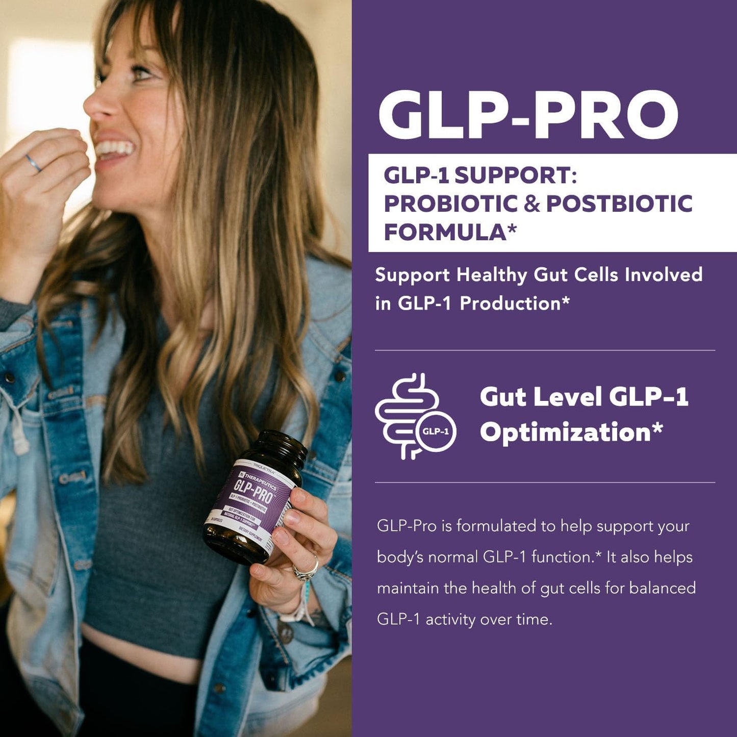 Triquetra Health GLP-Pro: Probiotic for GLP-1 Support with Akkermansia, Spore Forming Probiotics, and Butyrate - 30 Count