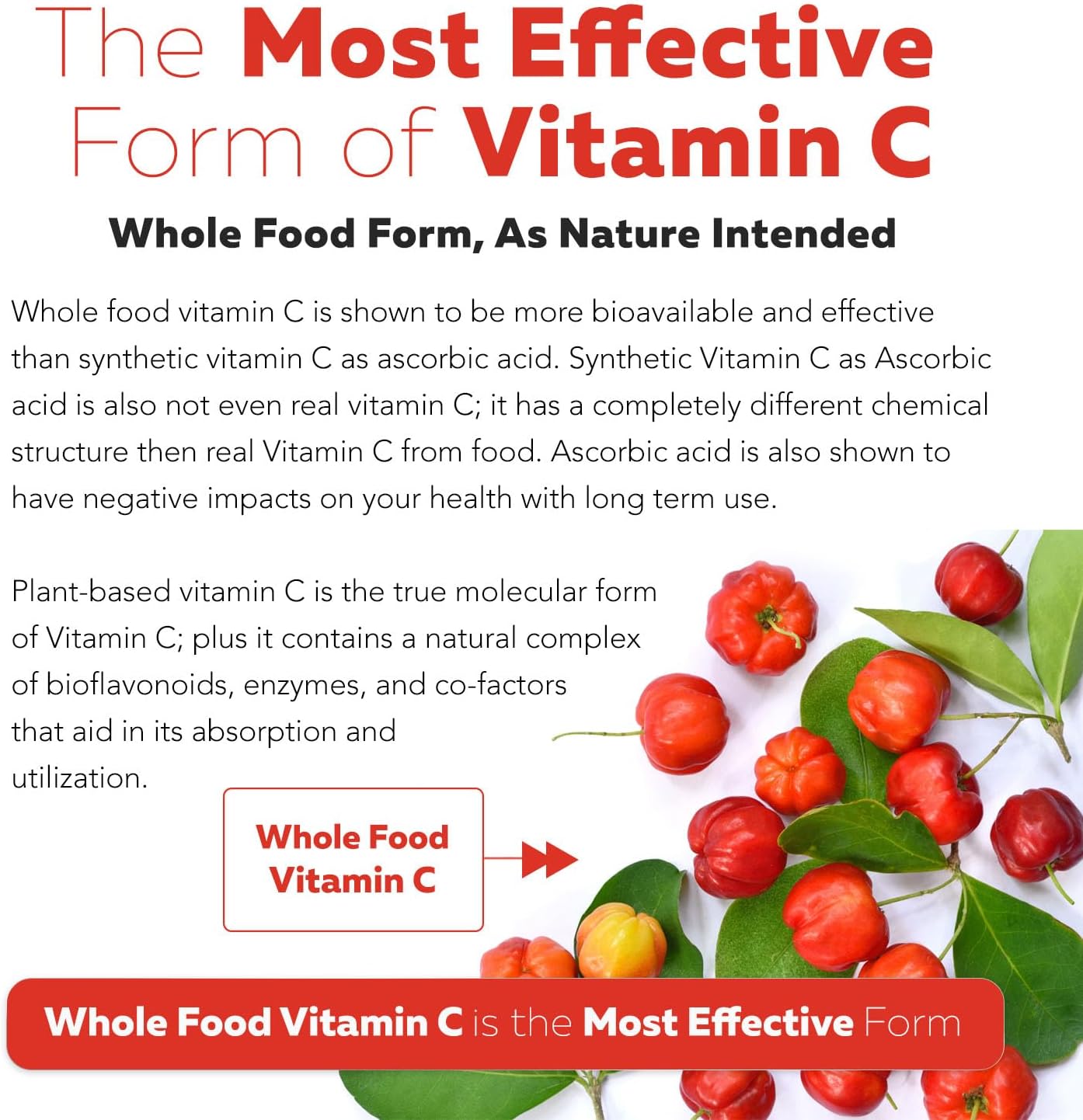 Triquetra Health Organic Fruit-Based Vitamin C with Absorption Enhancers - Vegan, Enhanced Bioavailability for Immune Support & Antioxidant Boost (90 Servings)