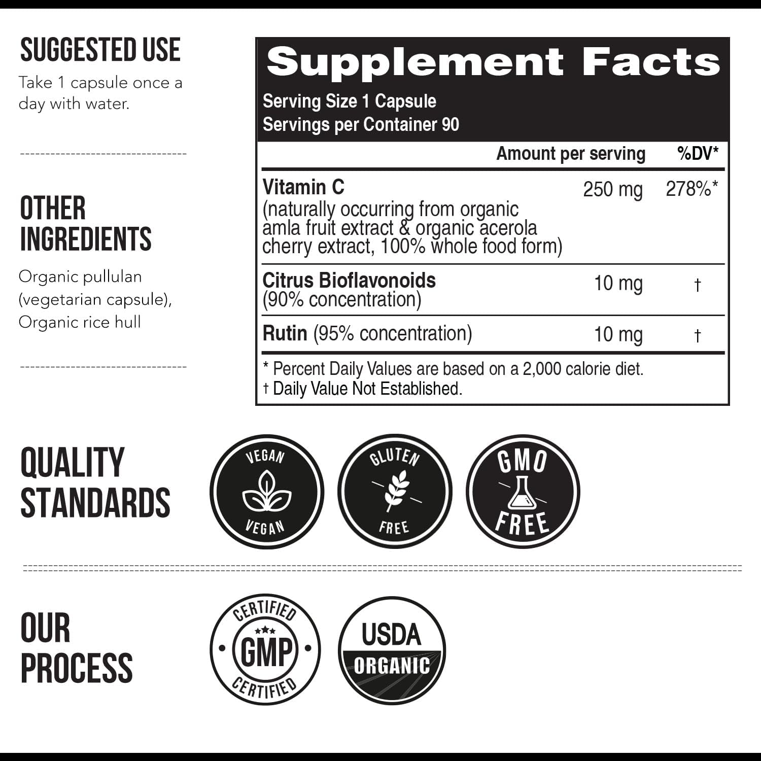 Triquetra Health Organic Fruit-Based Vitamin C with Absorption Enhancers - Vegan, Enhanced Bioavailability for Immune Support & Antioxidant Boost (90 Servings)