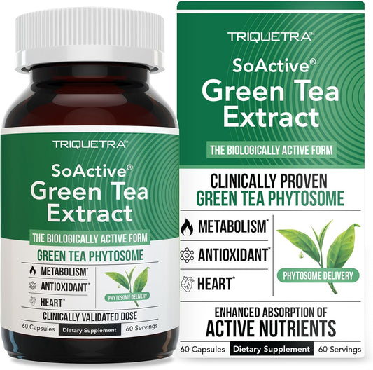 Triquetra Health SoActive Green Tea Extract Capsules - Enhanced Absorption for Metabolism & Weight Management - 60 Count