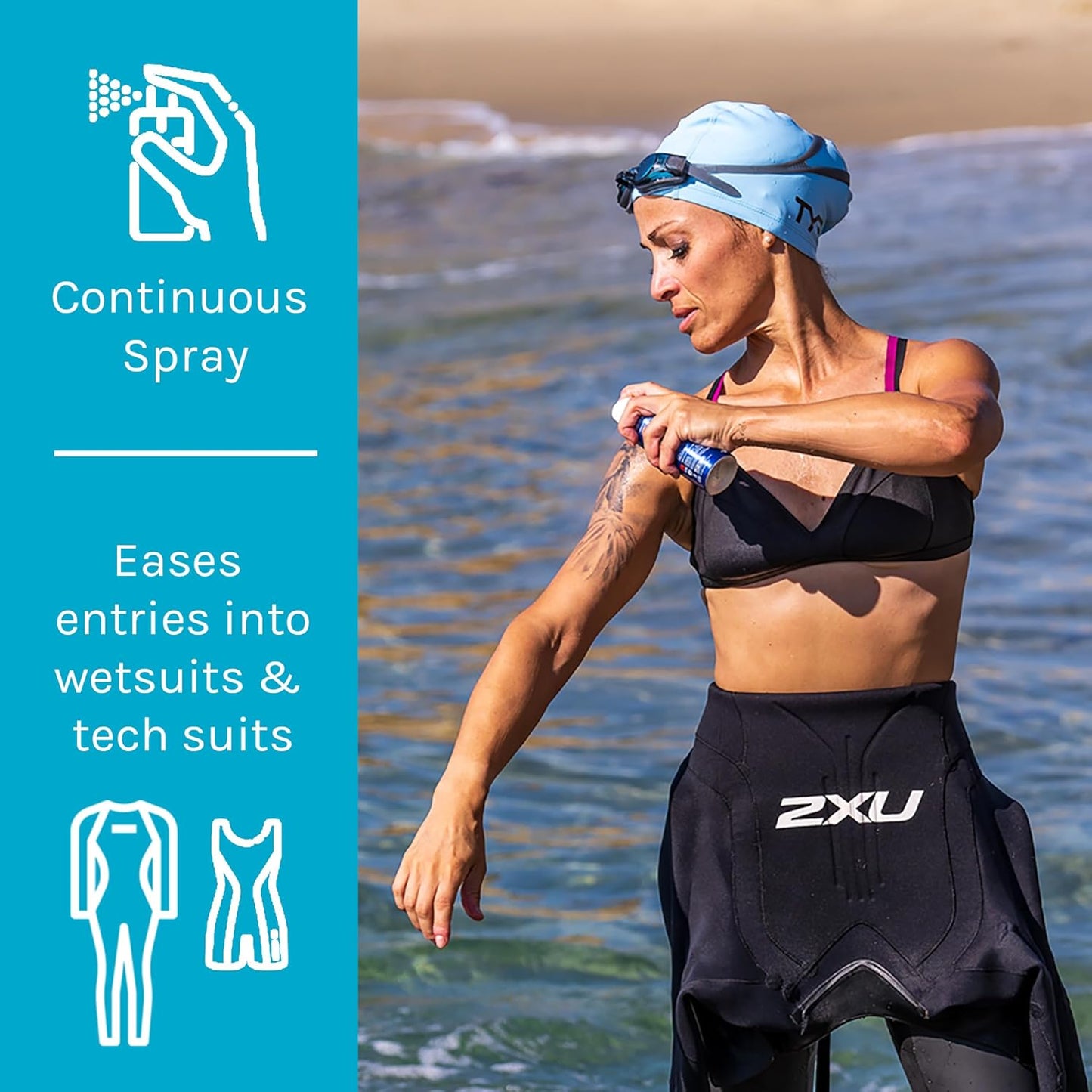 TRISLIDE Anti-Chafe Spray Lubricant for Skin Protection - Prevents Chafing and Blisters, Long-Lasting Comfort - 1 Pack