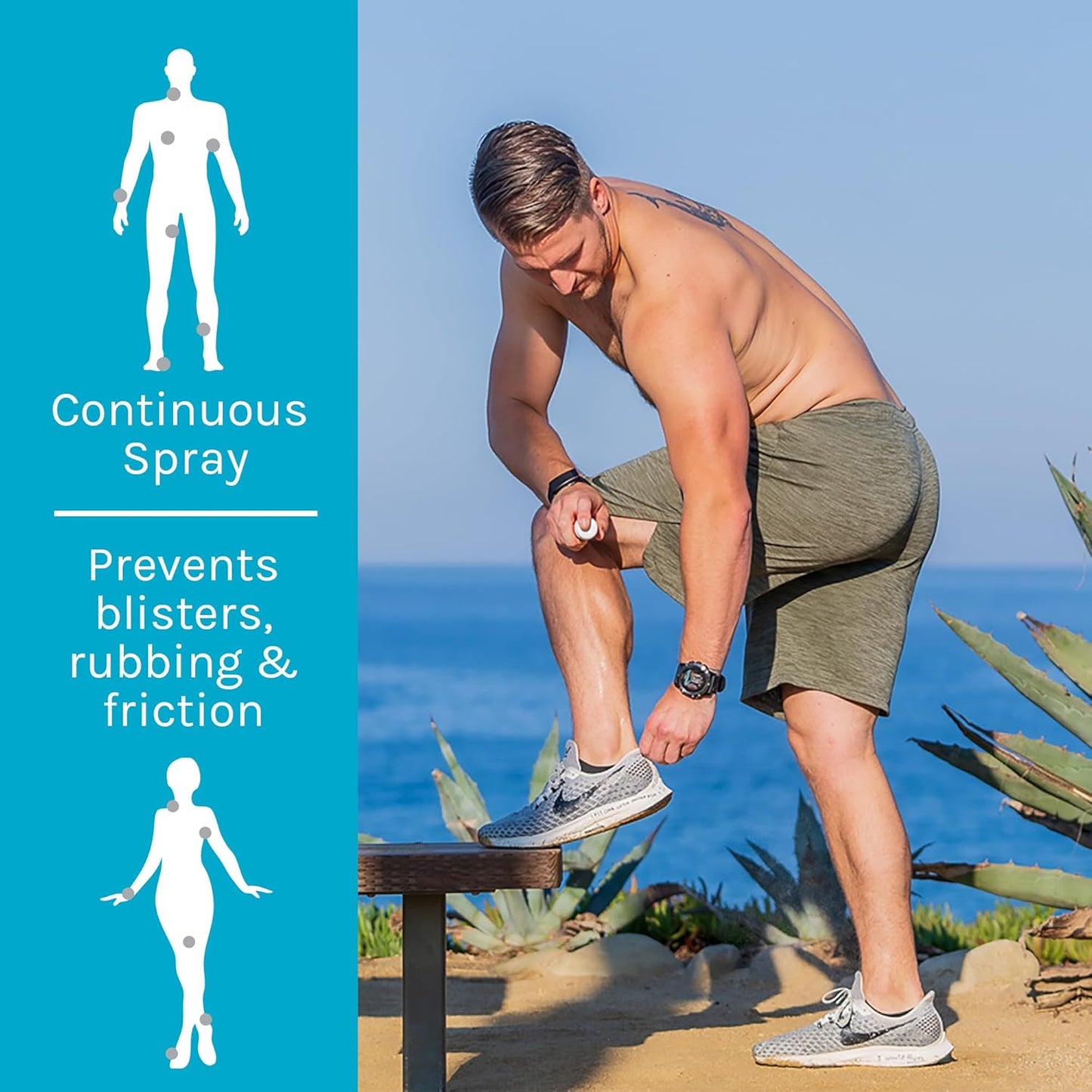TRISLIDE Anti-Chafe Spray Lubricant for Skin Protection - Prevents Chafing and Blisters, Long-Lasting Comfort - 1 Pack