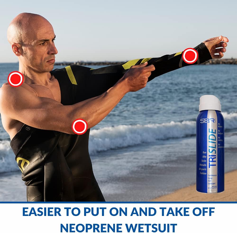 TRISLIDE Anti-Chafe Spray Lubricant for Skin Protection - Prevents Chafing and Blisters, Long-Lasting Comfort - 1 Pack