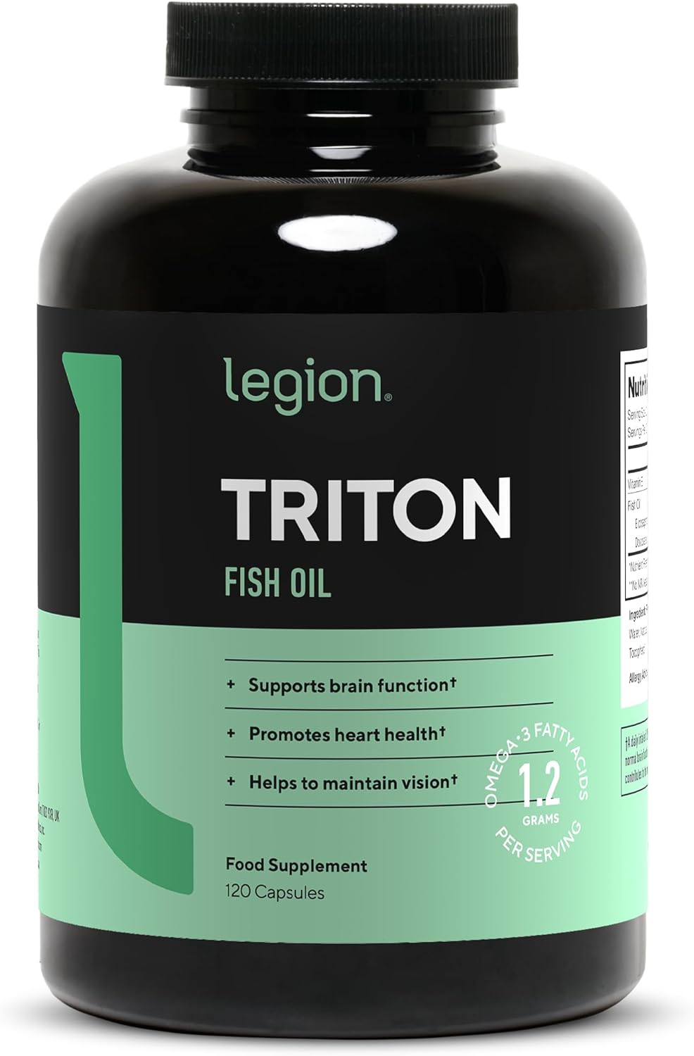 Triton Fish Oil Capsules - Triple Strength Omega 3 with Vitamin E & Lemon Oil - 2400mg EPA & DHA - 30 Servings
