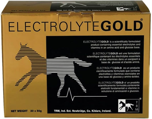 TRM Electrolyte Gold Performance Horse Feed Supplement with Vitamin C & E - 30 Sachets of 1.76 oz