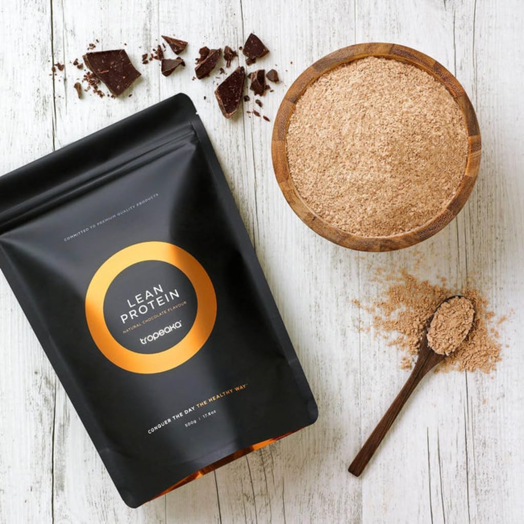 Tropeaka Chocolate Lean Plant Based Protein Powder - Vegan Protein for Men & Women, Gluten & Dairy Free - 17.6oz