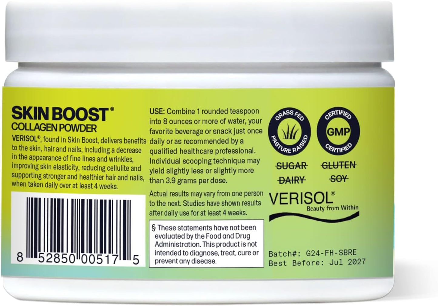 Tropical Coconut & Pineapple Collagen Powder for Skin Boost - Verisol Collagen Protein Drink with Vitamin C - 30 Servings